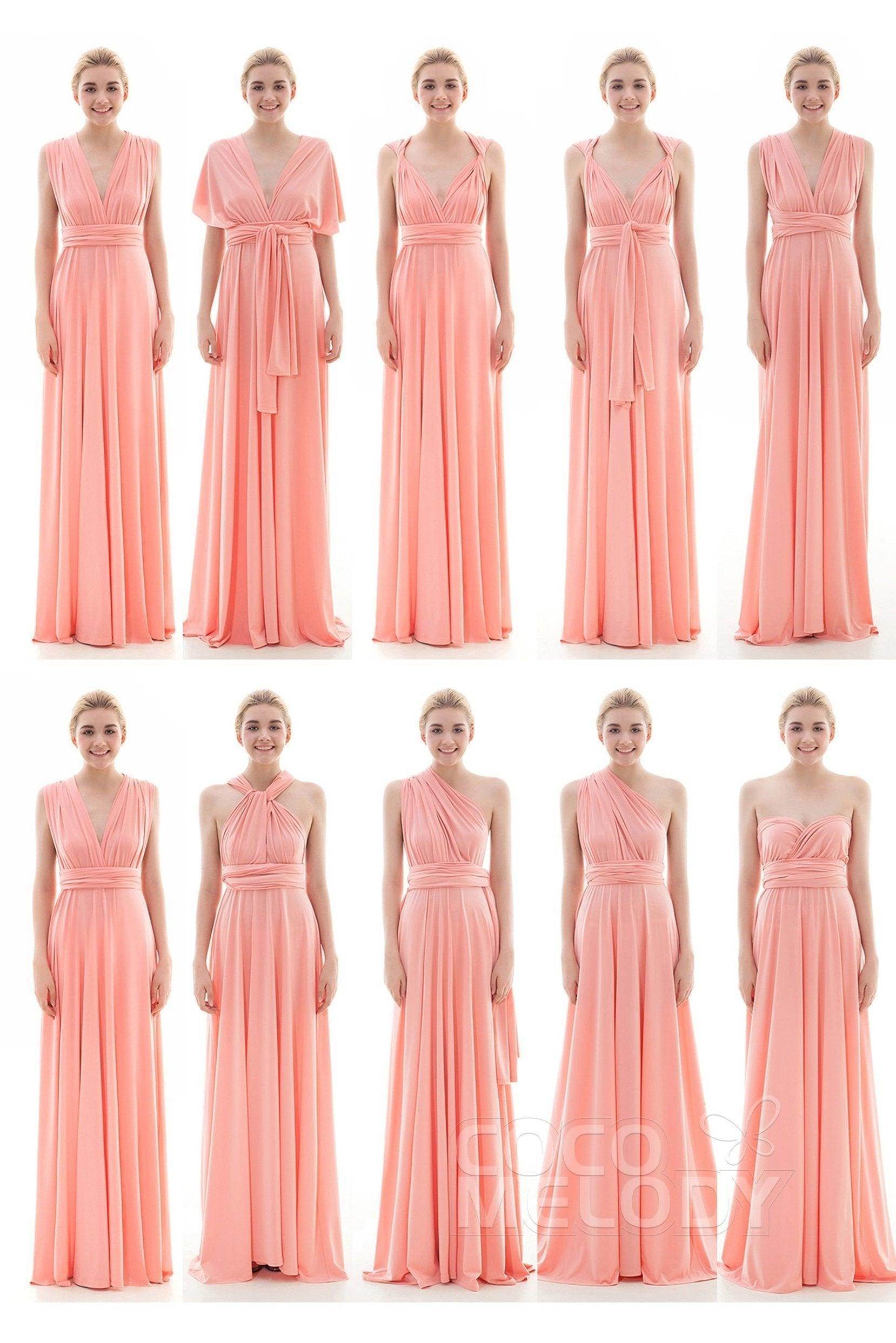 Sheath Floor Length Knitted Bridesmaid Dress COEF16001