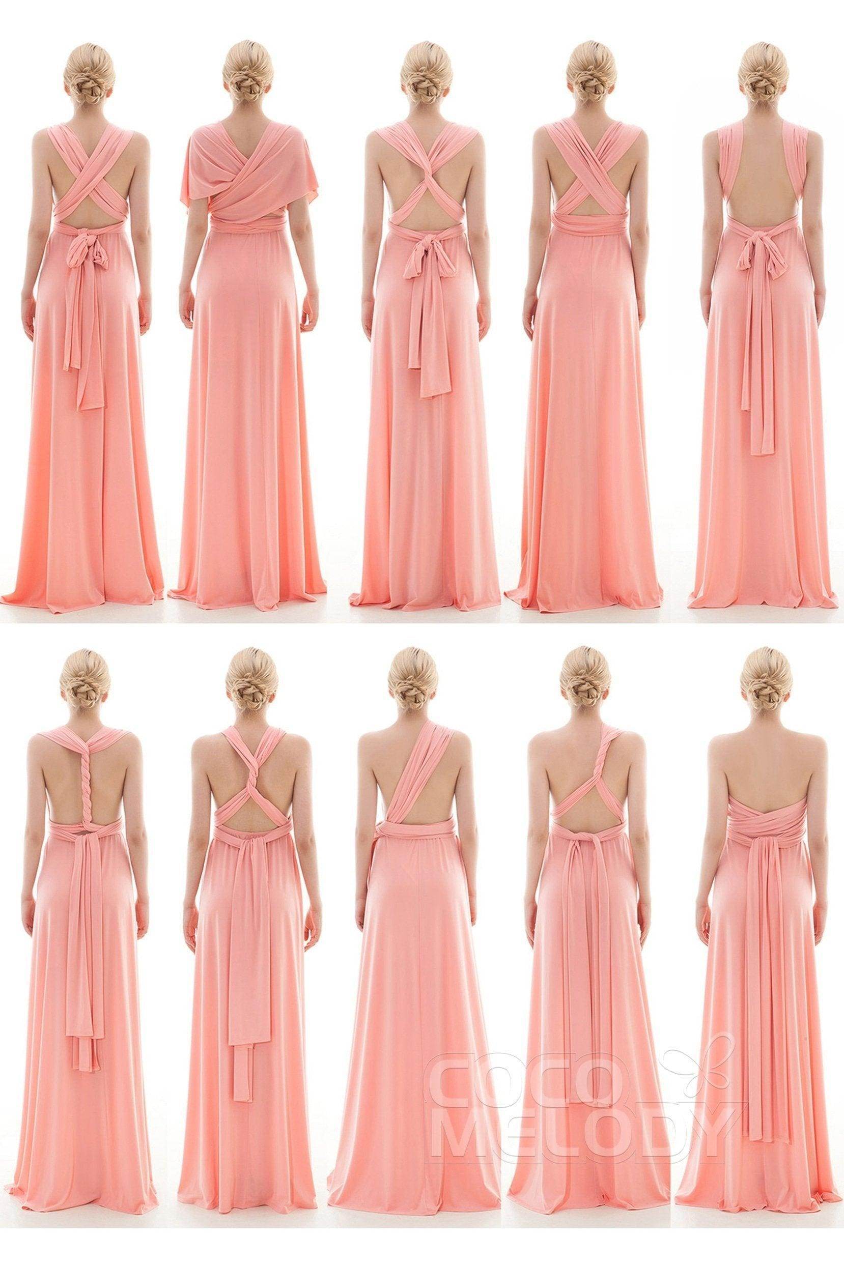 Sheath Floor Length Knitted Bridesmaid Dress COEF16001