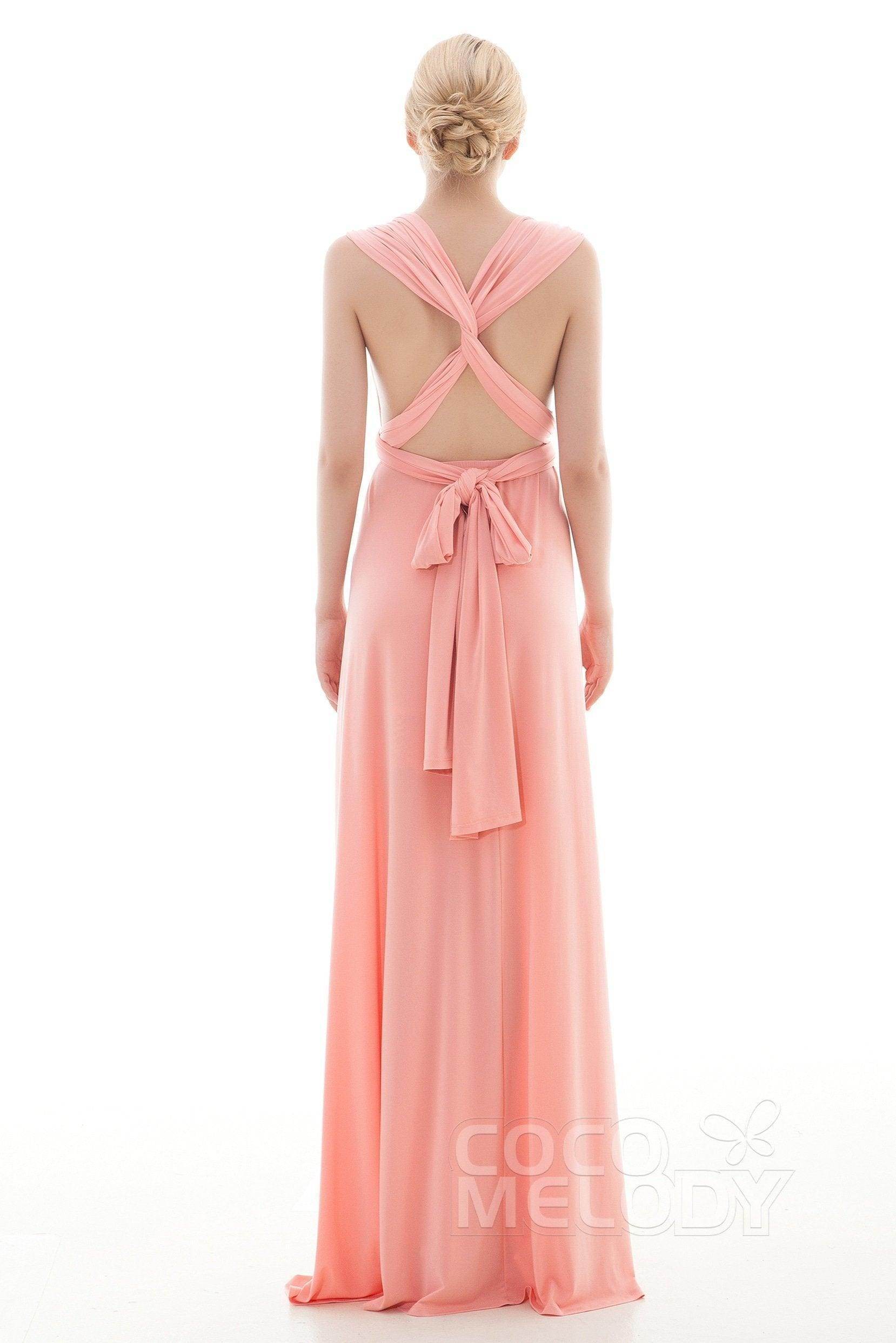 Sheath Floor Length Knitted Bridesmaid Dress COEF16001