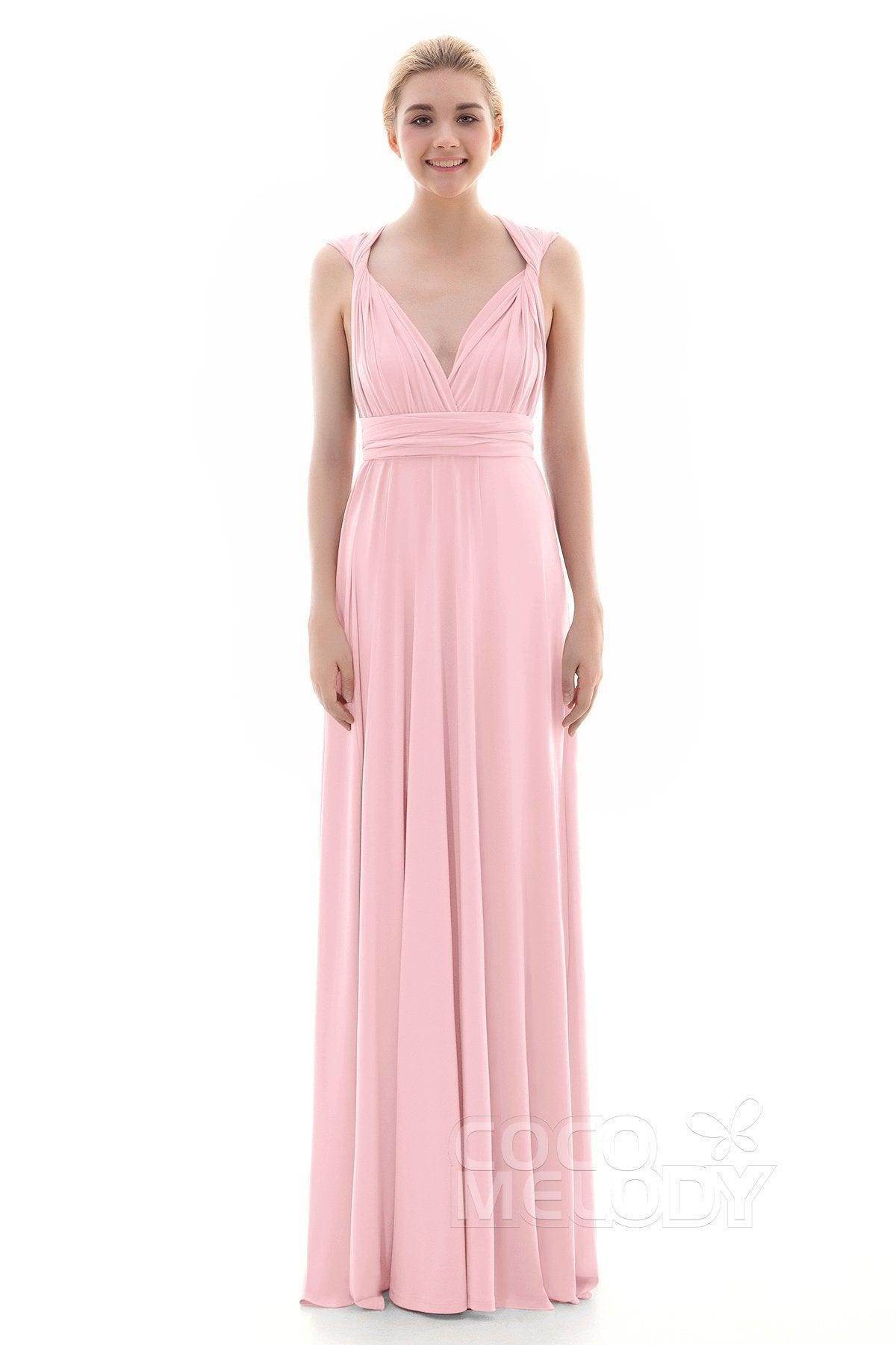 Sheath Floor Length Knitted Bridesmaid Dress COEF16001