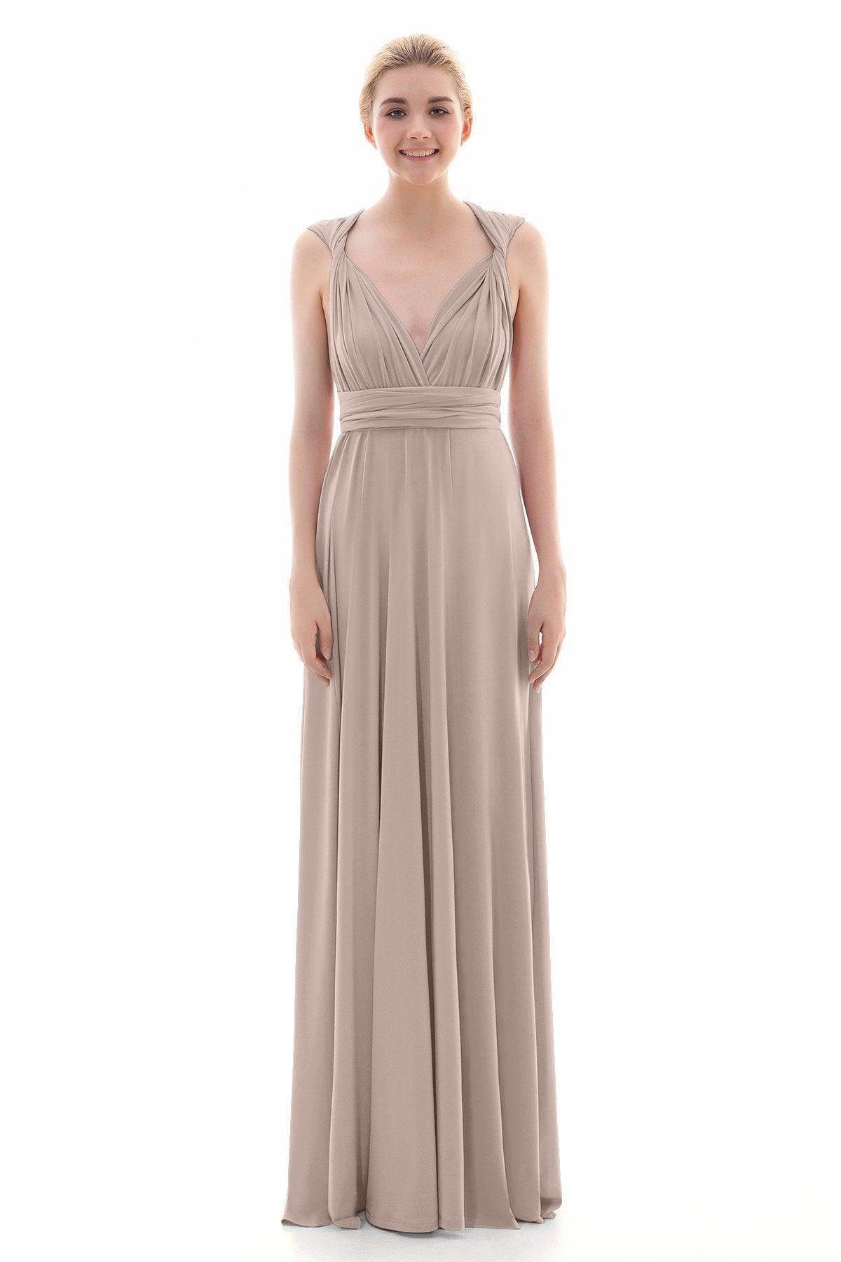 Sheath Floor Length Knitted Bridesmaid Dress COEF16001