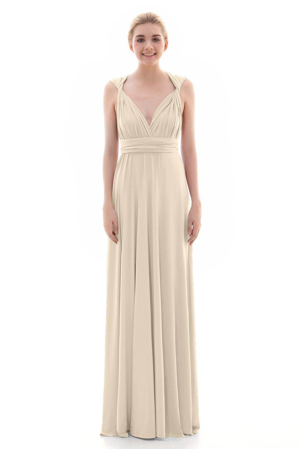 Sheath Floor Length Knitted Bridesmaid Dress COEF16001