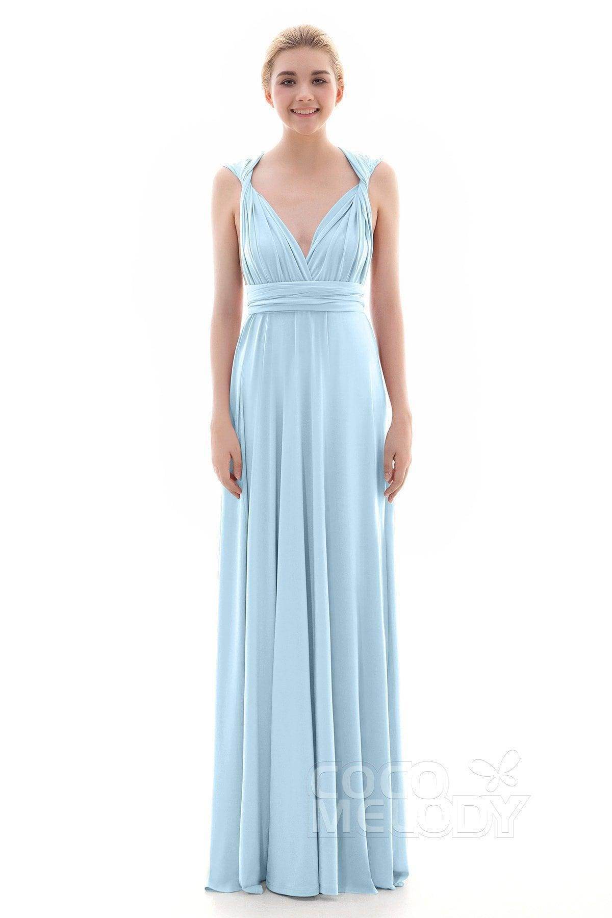 Sheath Floor Length Knitted Bridesmaid Dress COEF16001