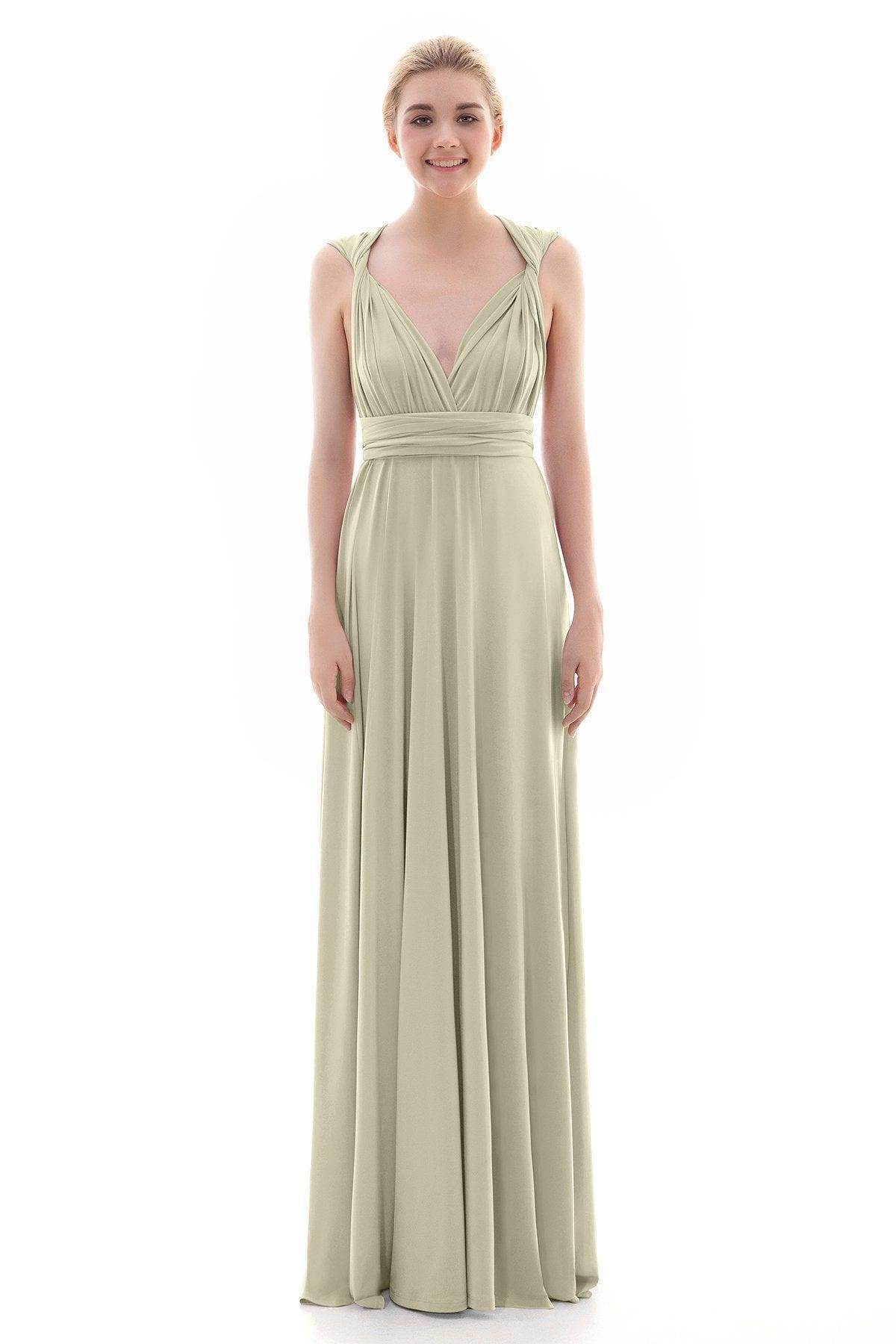 Sheath Floor Length Knitted Bridesmaid Dress COEF16001PS
