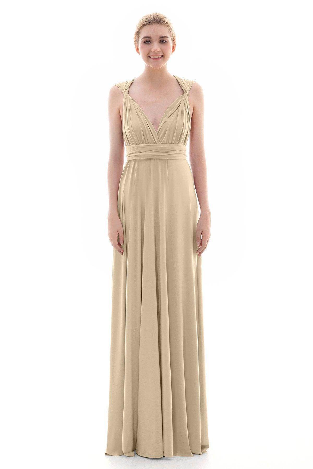 Sheath Floor Length Knitted Bridesmaid Dress COEF16001PS