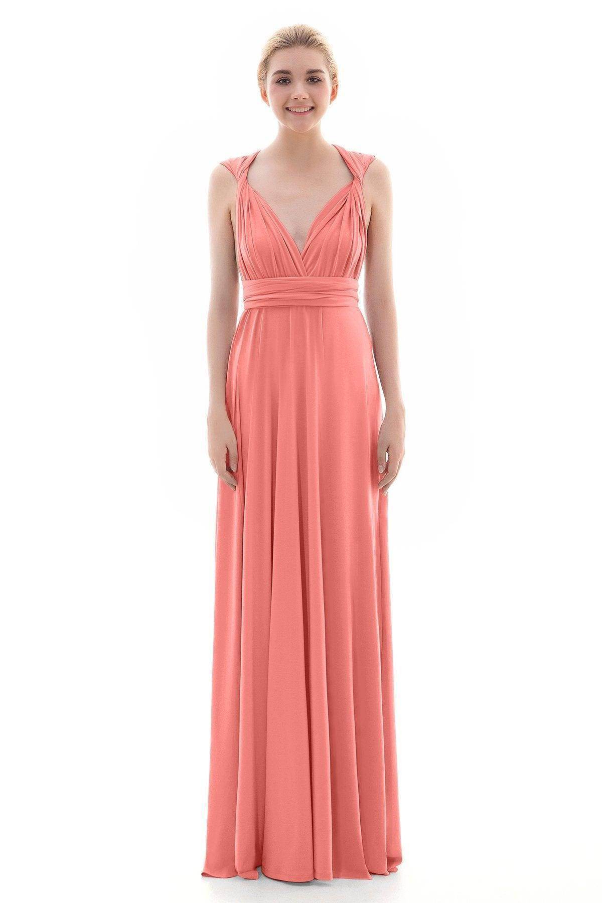 Sheath Floor Length Knitted Bridesmaid Dress COEF16001PS
