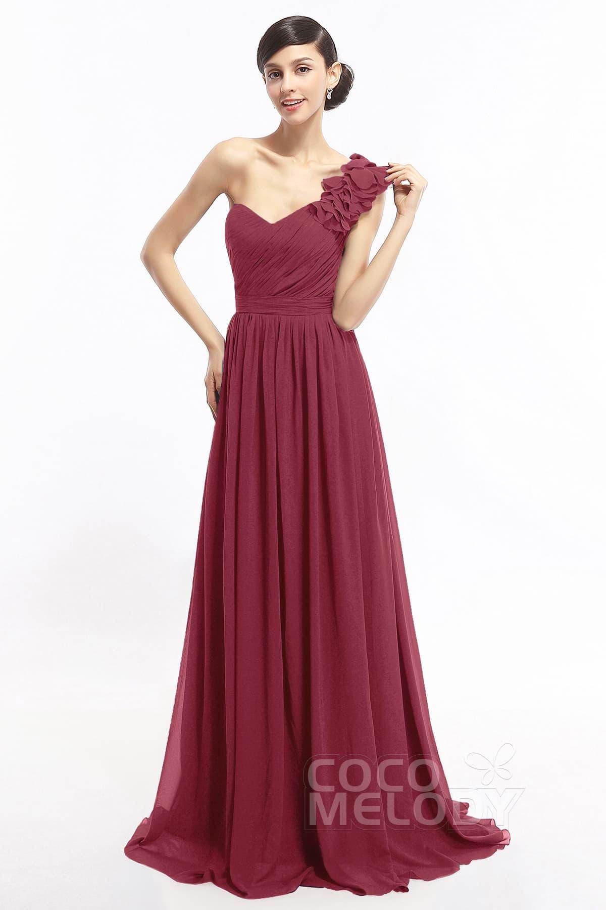 Sheath Sweep-Brush Train Chiffon Evening Dresses COLT14007
