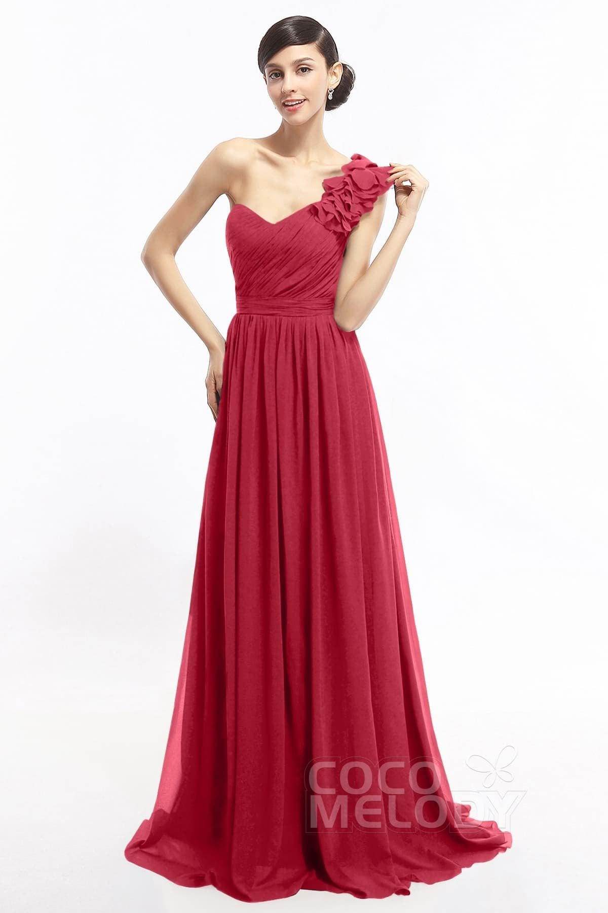 Sheath Sweep-Brush Train Chiffon Evening Dresses COLT14007