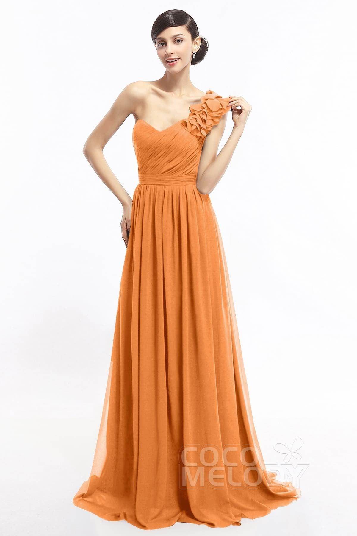 Sheath Sweep-Brush Train Chiffon Evening Dresses COLT14007
