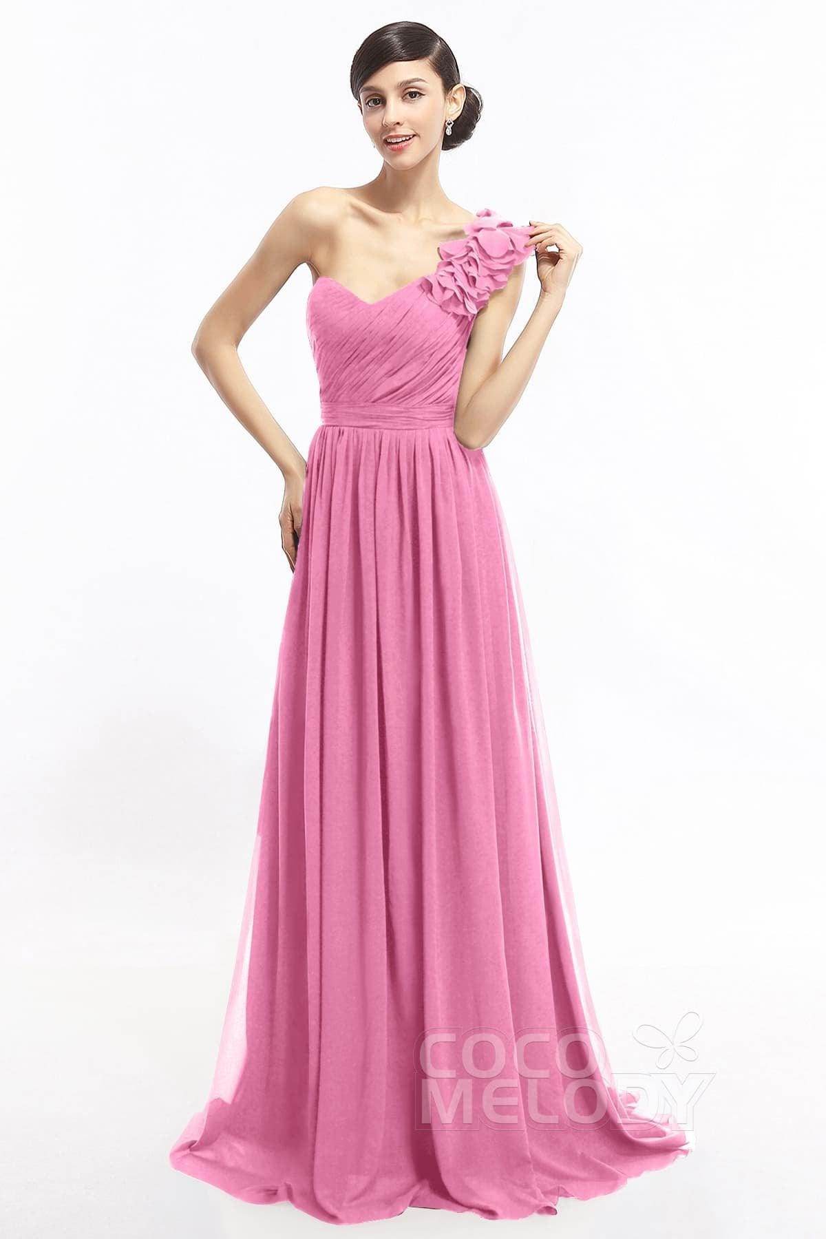 Sheath Sweep-Brush Train Chiffon Evening Dresses COLT14007