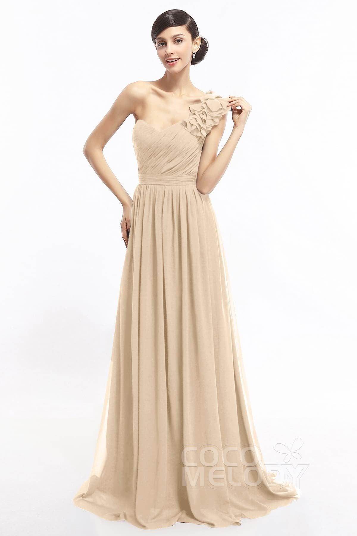 Sheath Sweep-Brush Train Chiffon Evening Dresses COLT14007