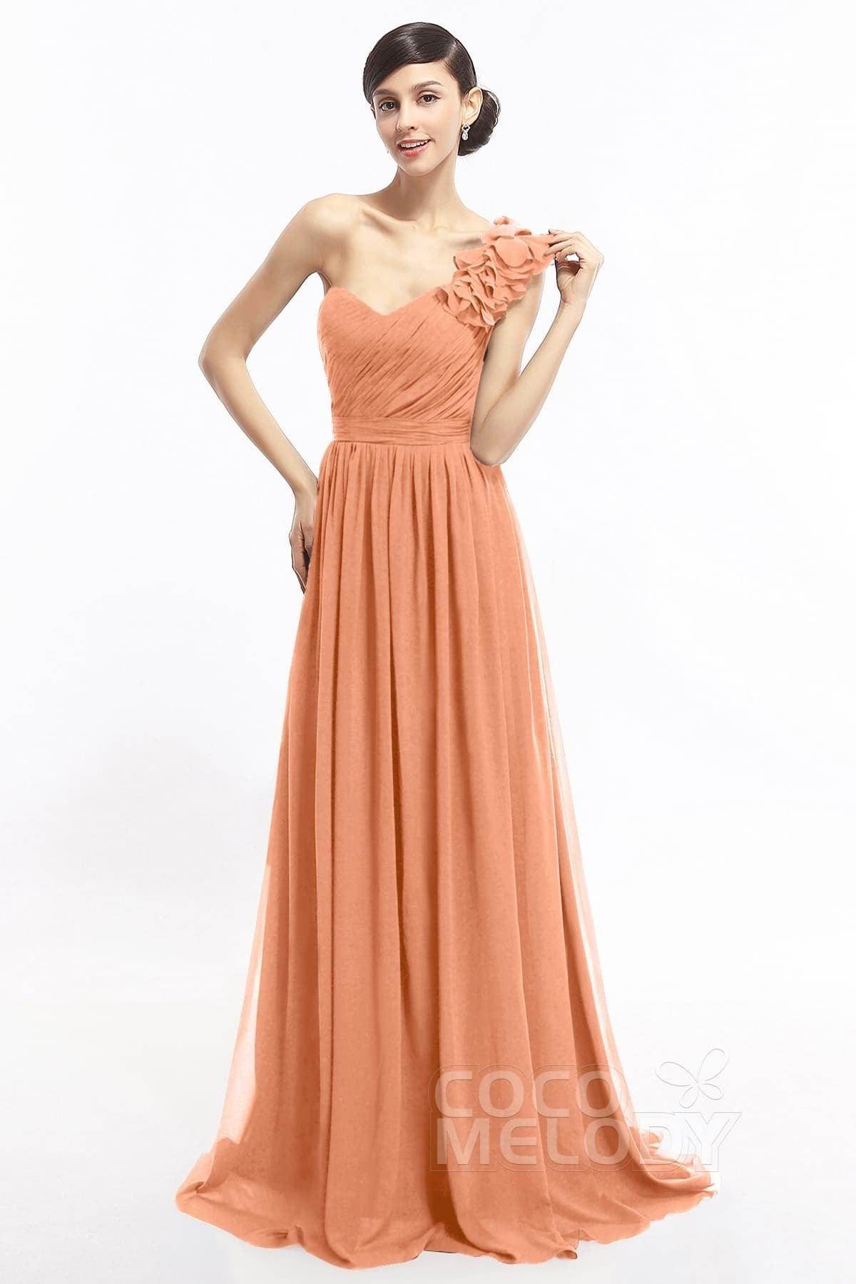 Sheath Sweep-Brush Train Chiffon Evening Dresses COLT14007