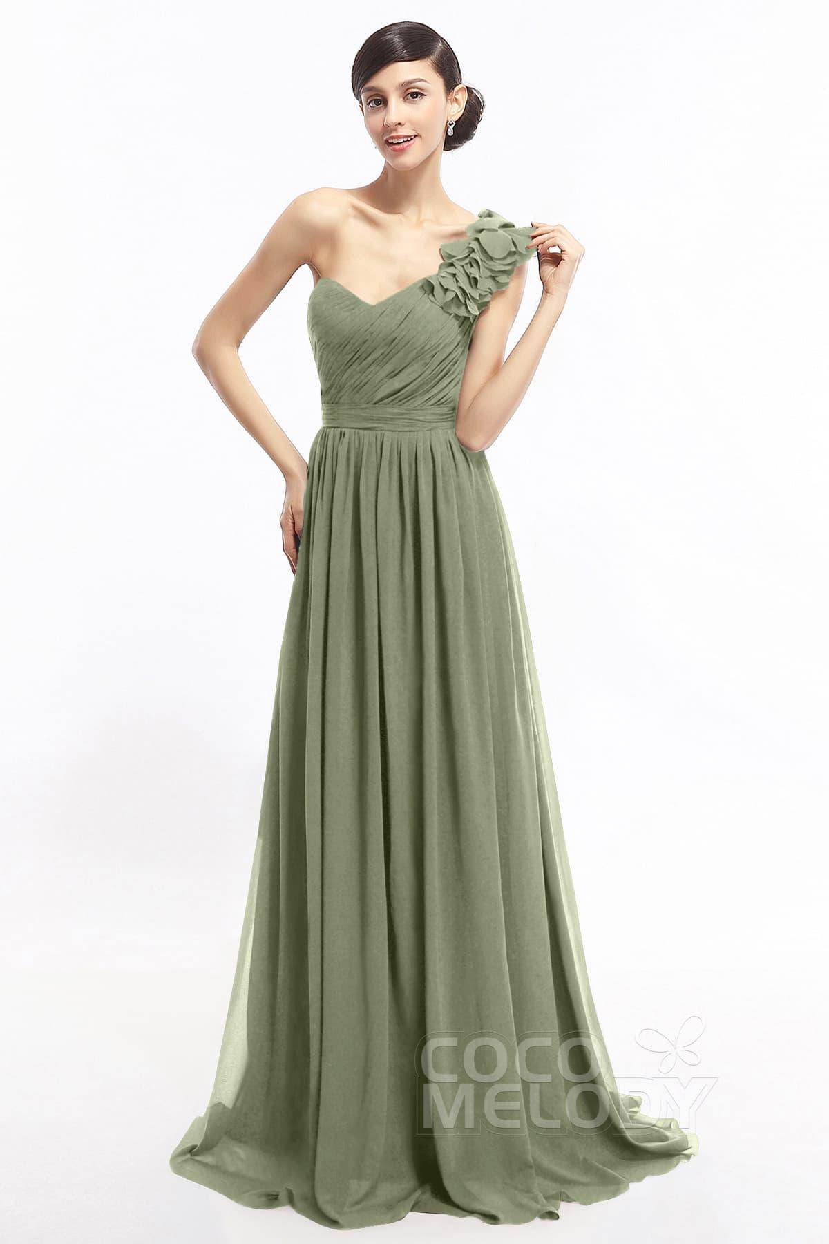 Sheath Sweep-Brush Train Chiffon Evening Dresses COLT14007