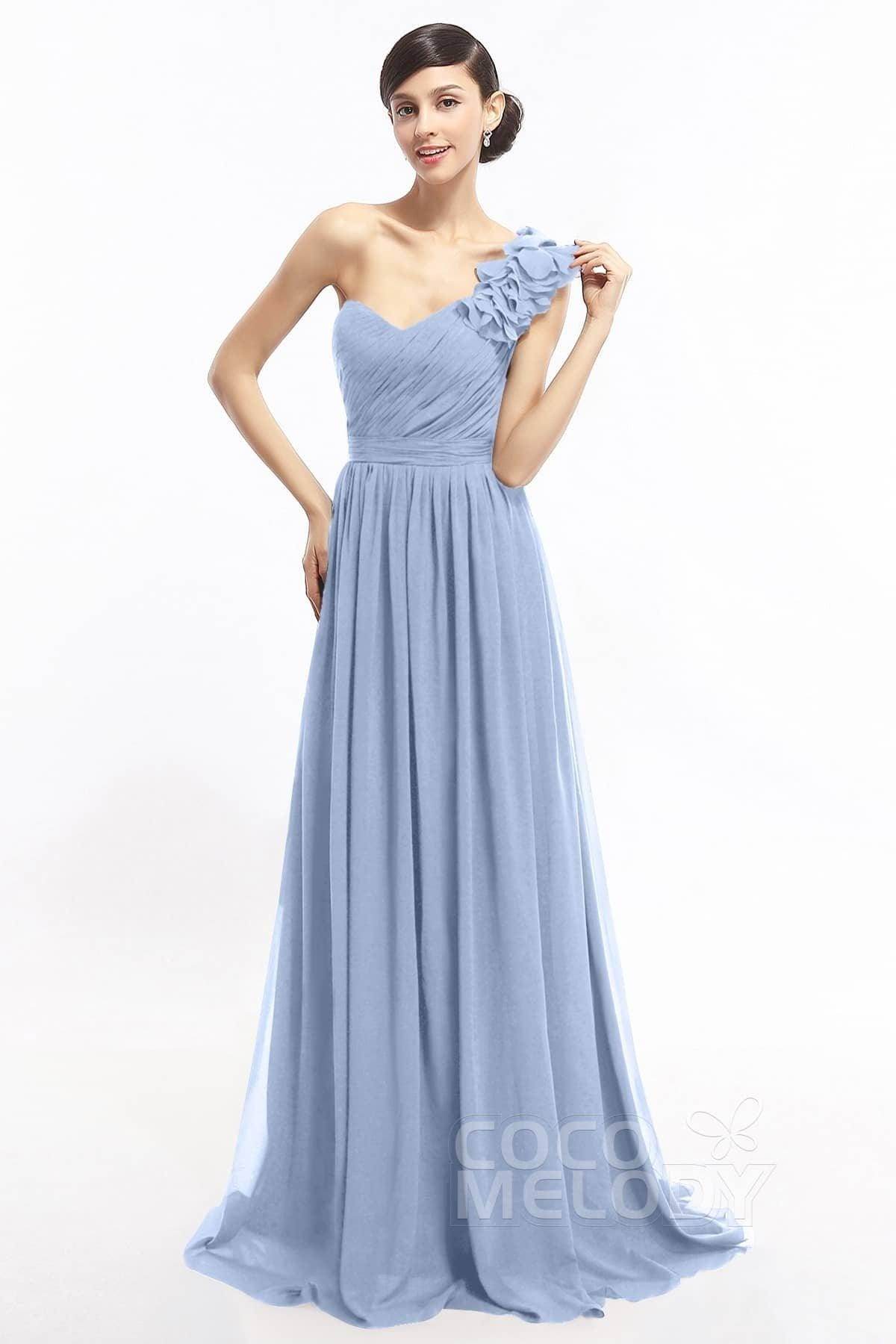 Sheath Sweep-Brush Train Chiffon Evening Dresses COLT14007