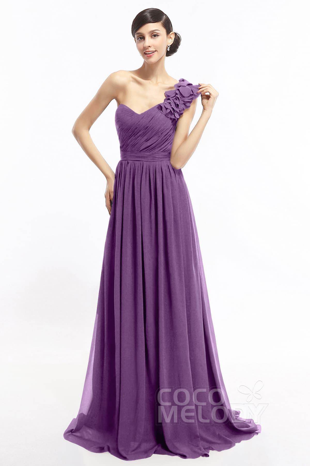 Sheath Sweep-Brush Train Chiffon Evening Dresses COLT14007