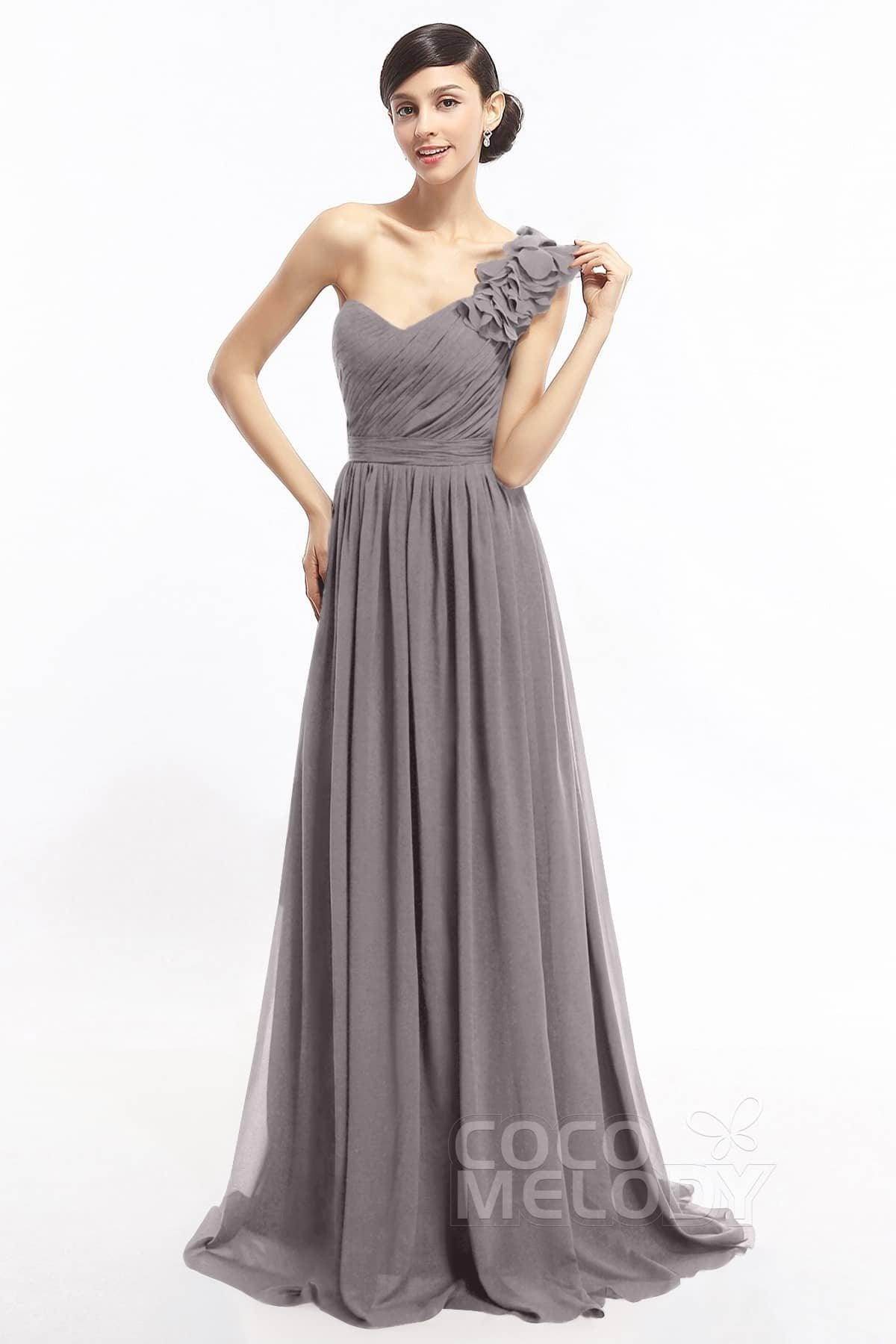 Sheath Sweep-Brush Train Chiffon Evening Dresses COLT14007