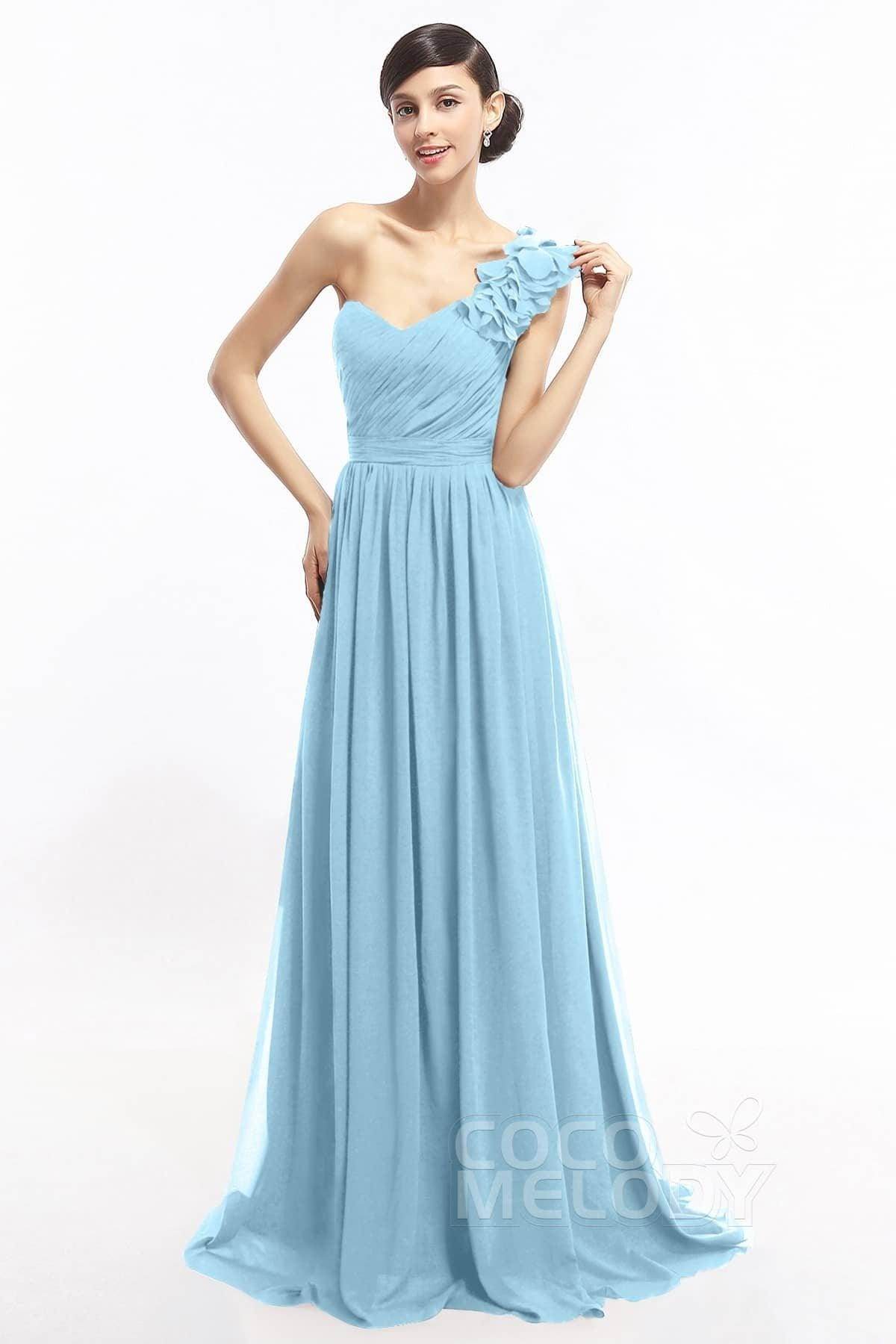 Sheath Sweep-Brush Train Chiffon Evening Dresses COLT14007