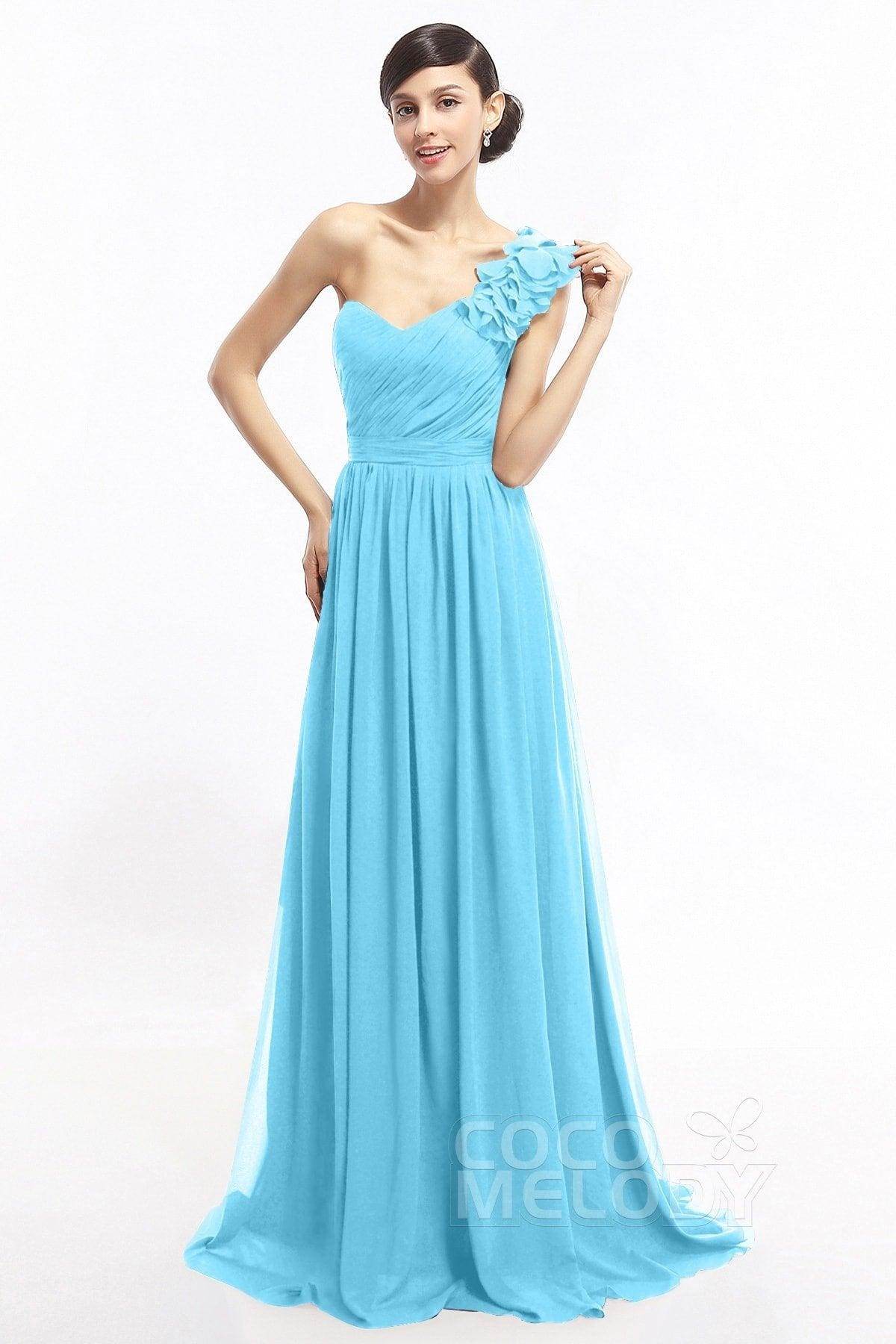 Sheath Sweep-Brush Train Chiffon Evening Dresses COLT14007