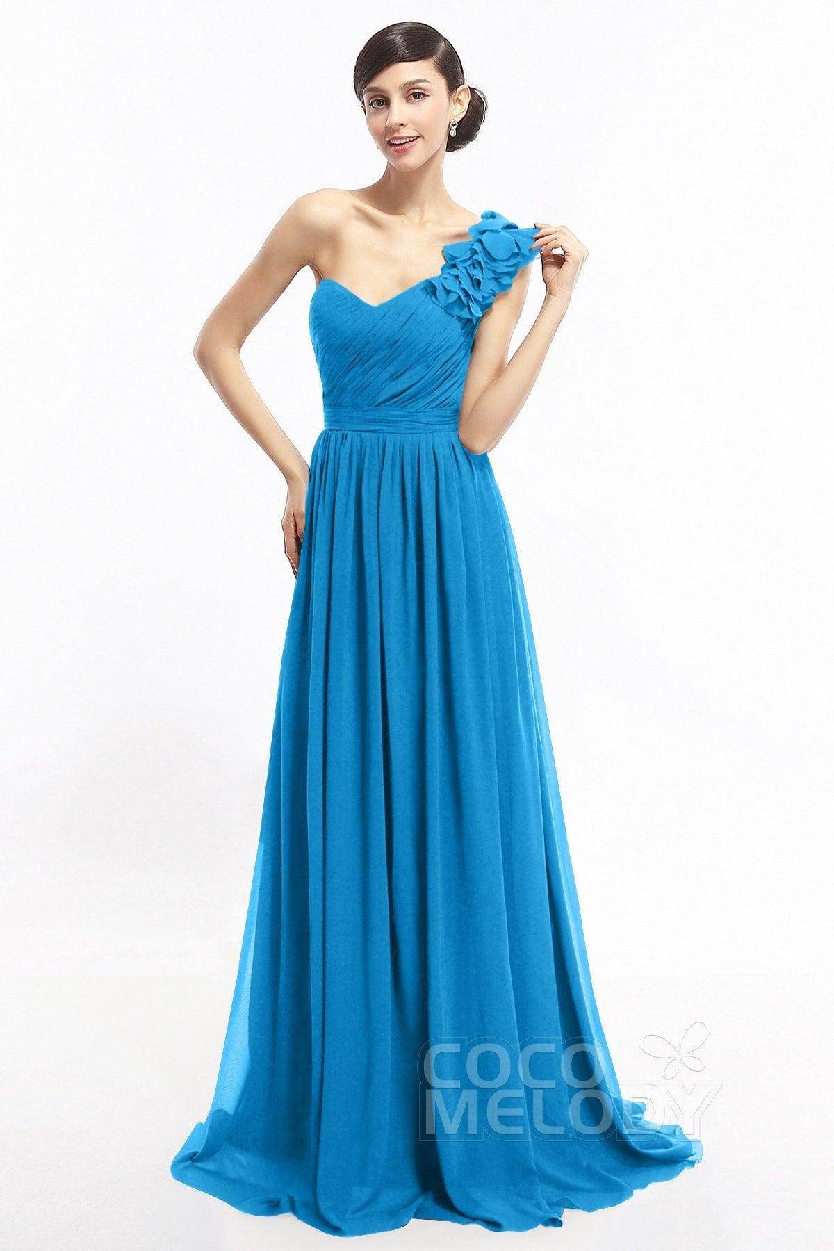 Sheath Sweep-Brush Train Chiffon Evening Dresses COLT14007