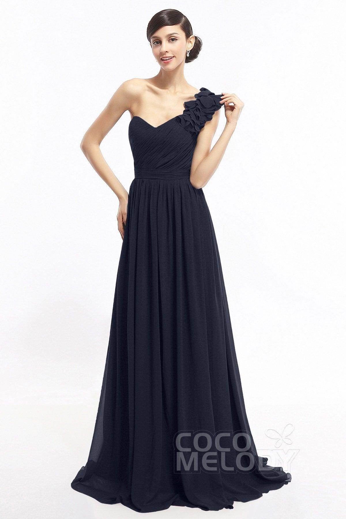 Sheath Sweep-Brush Train Chiffon Evening Dresses COLT14007