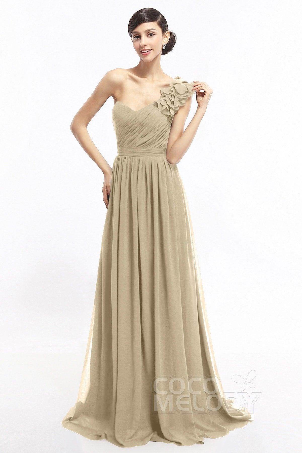 Sheath Sweep-Brush Train Chiffon Evening Dresses COLT14007