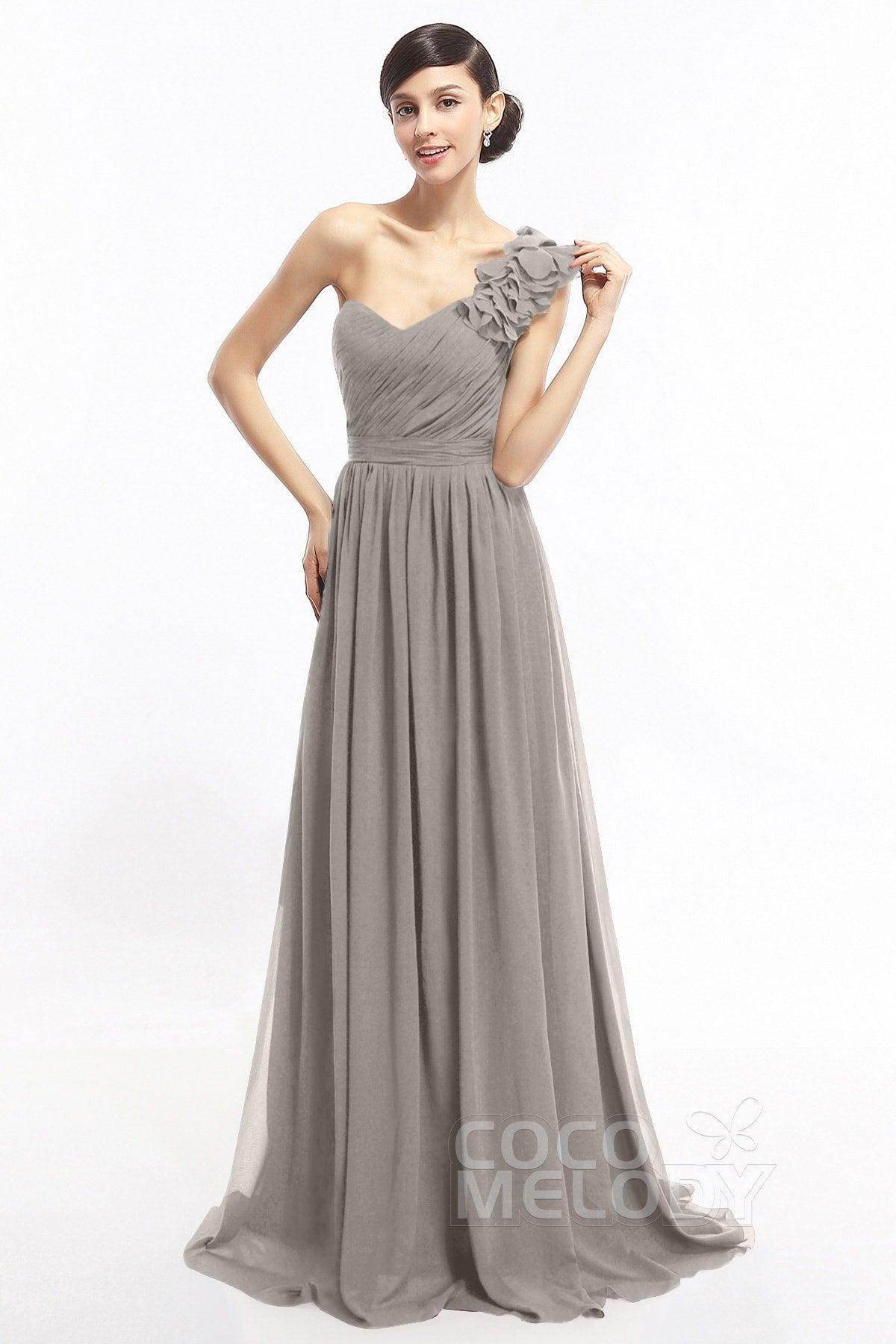 Sheath Sweep-Brush Train Chiffon Evening Dresses COLT14007