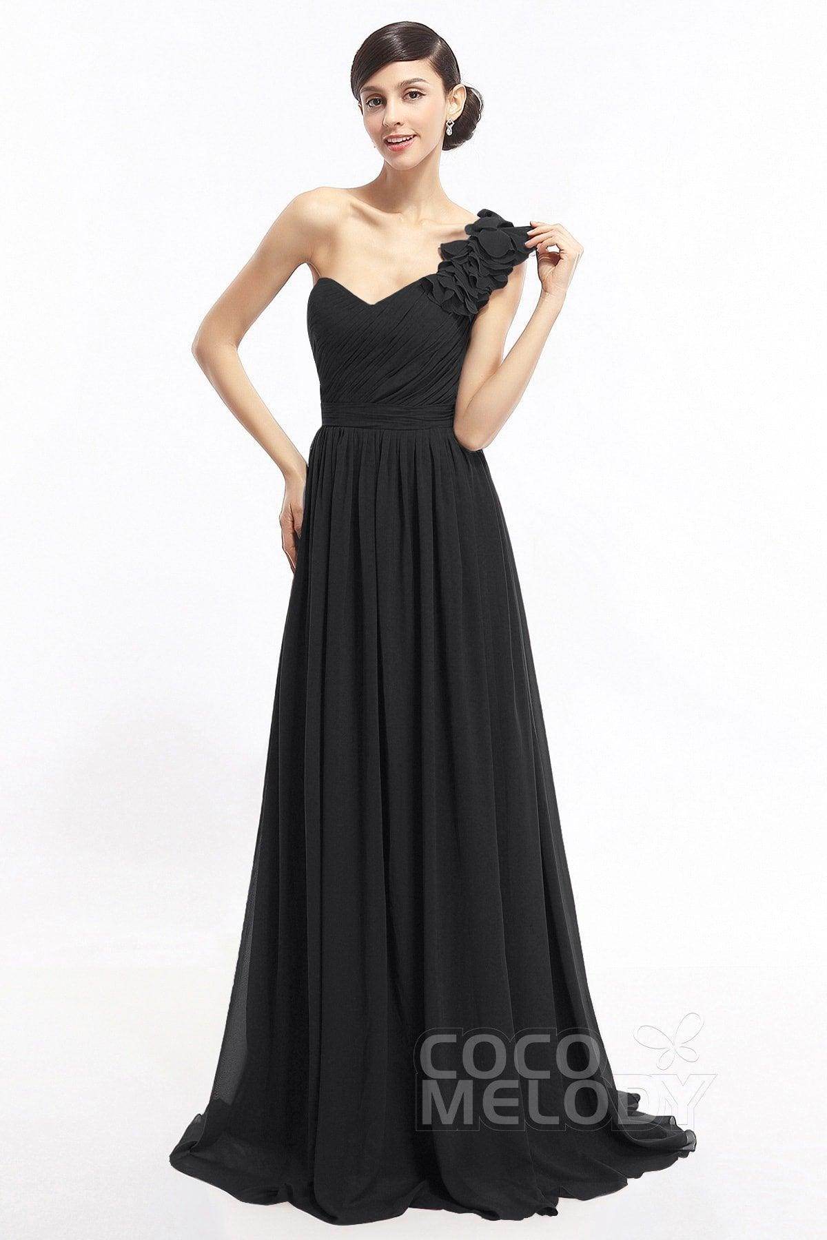 Sheath Sweep-Brush Train Chiffon Evening Dresses COLT14007