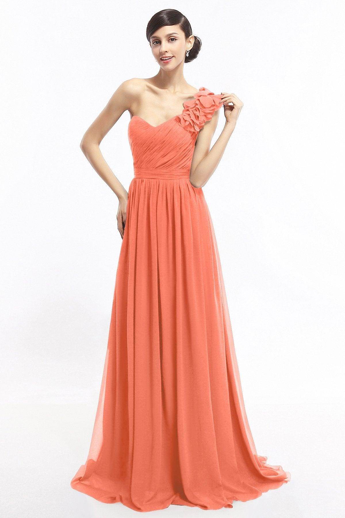 Sheath Sweep-Brush Train Chiffon Evening Dresses COLT14007