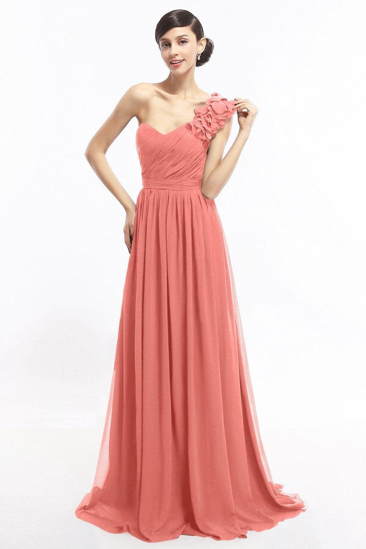 Sheath Sweep-Brush Train Chiffon Evening Dresses COLT14007
