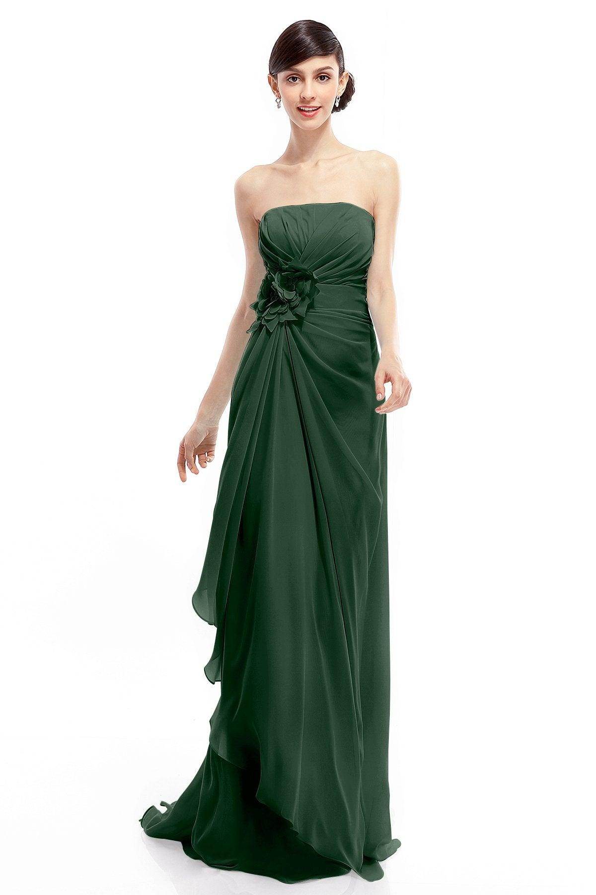 Sheath Sweep Train Chiffon Bridesmaid Dresses COLT1400B