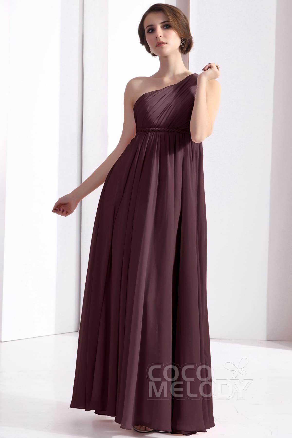 Sheath Floor Length Chiffon Bridesmaid Dress COSF1300D