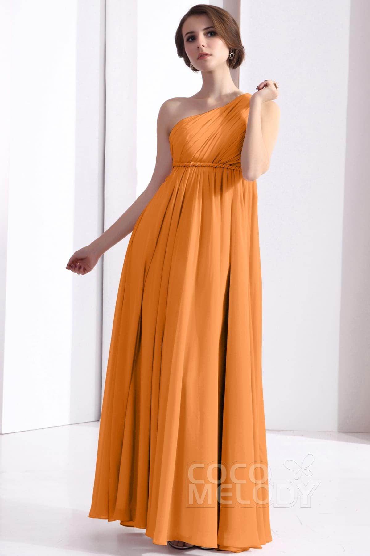 Sheath Floor Length Chiffon Bridesmaid Dress COSF1300D