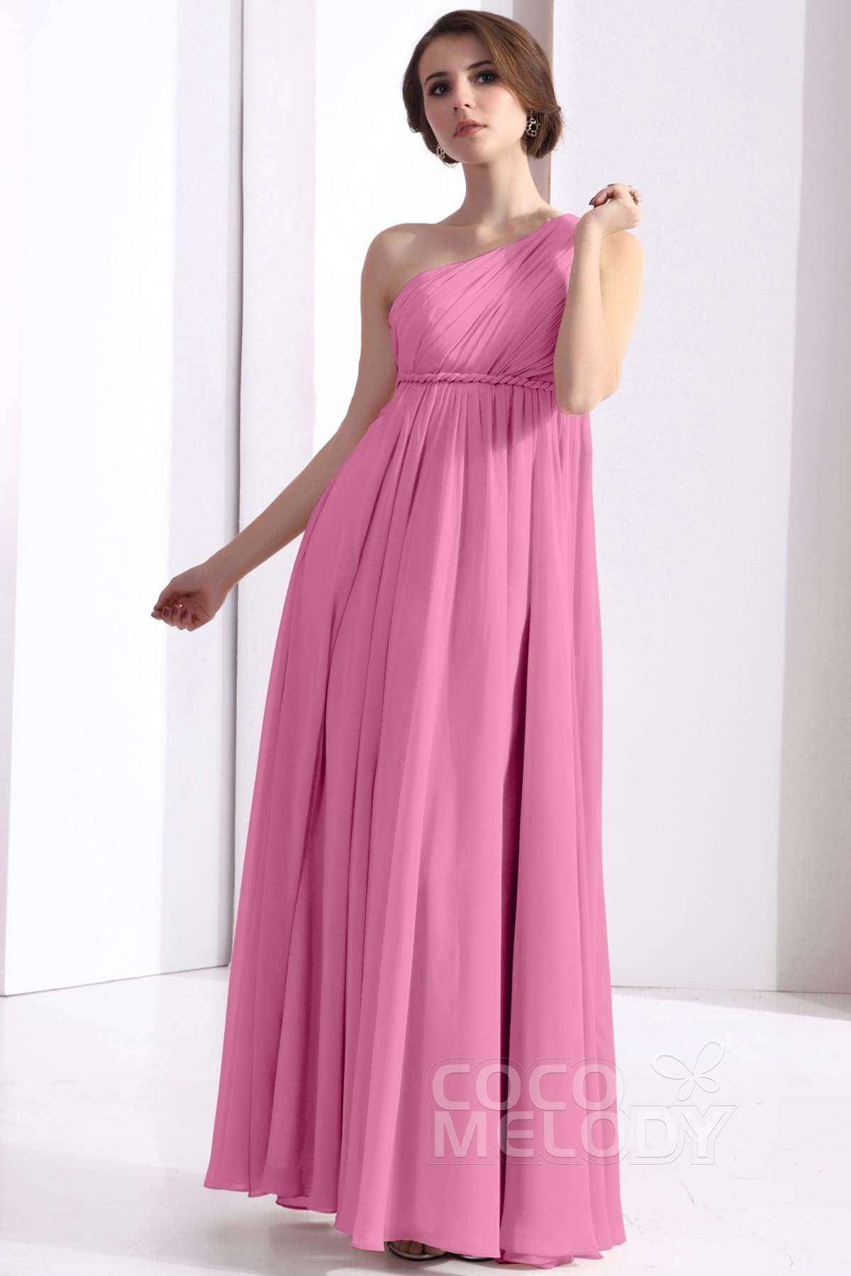 Sheath Floor Length Chiffon Bridesmaid Dress COSF1300D