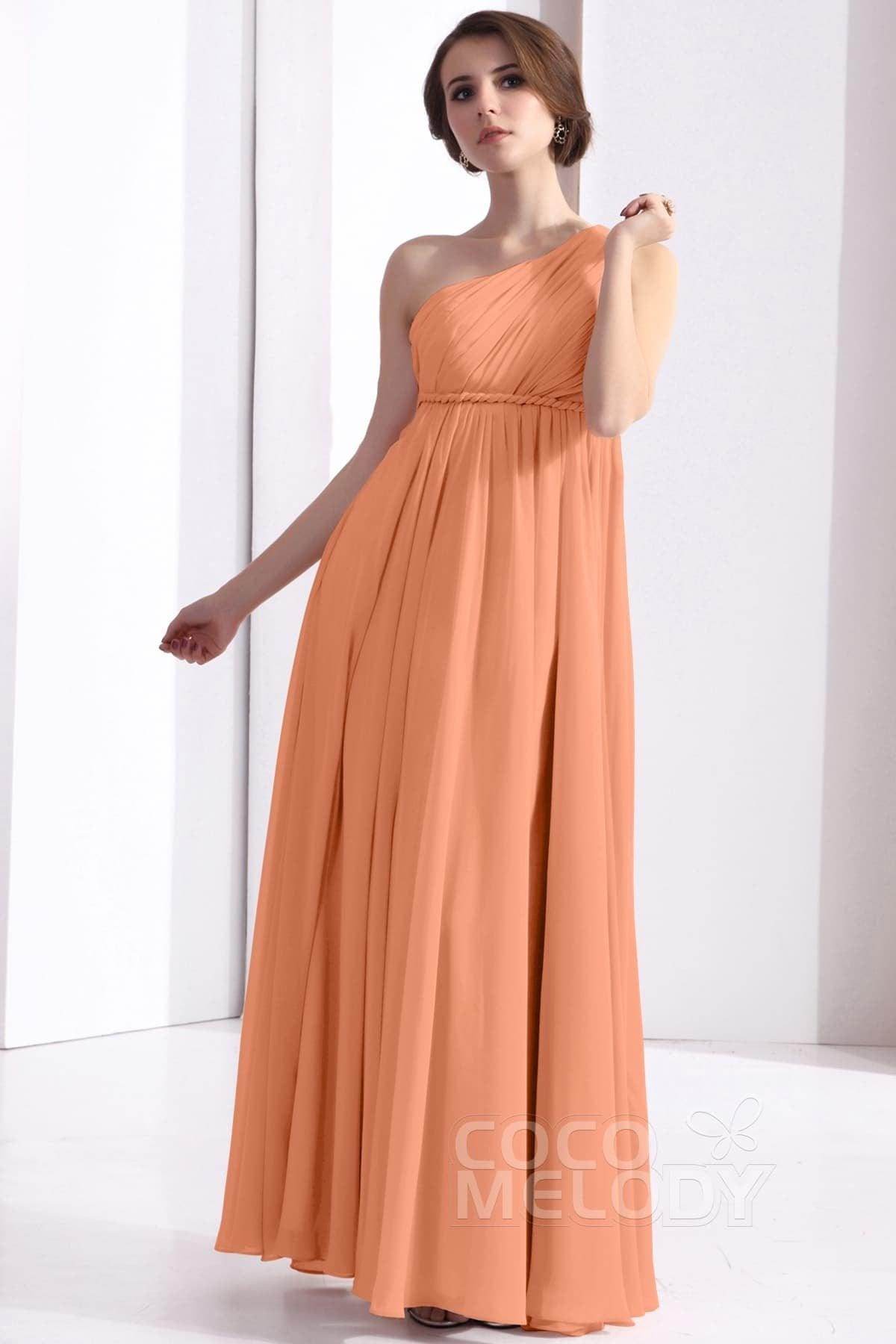 Sheath Floor Length Chiffon Bridesmaid Dress COSF1300D
