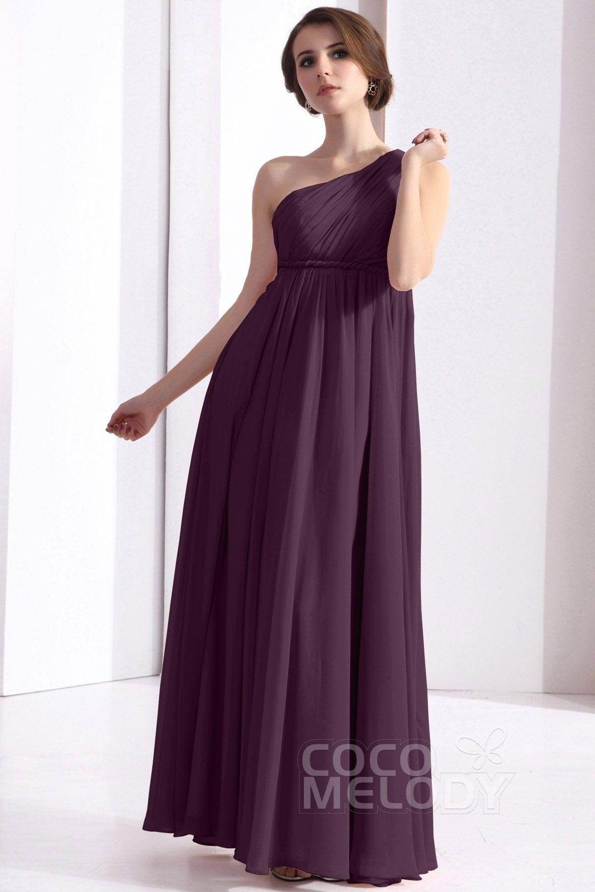Sheath Floor Length Chiffon Bridesmaid Dress COSF1300D