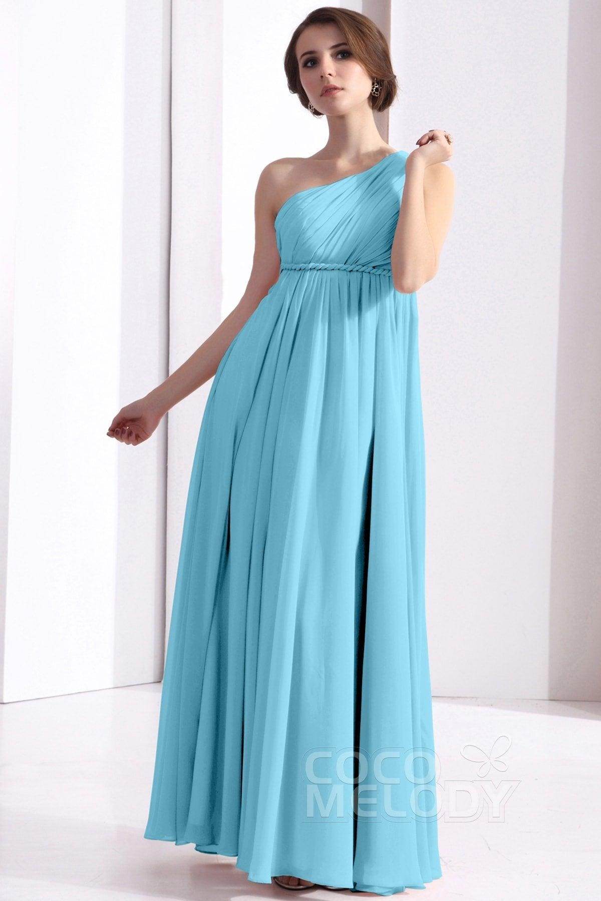 Sheath Floor Length Chiffon Bridesmaid Dress COSF1300D