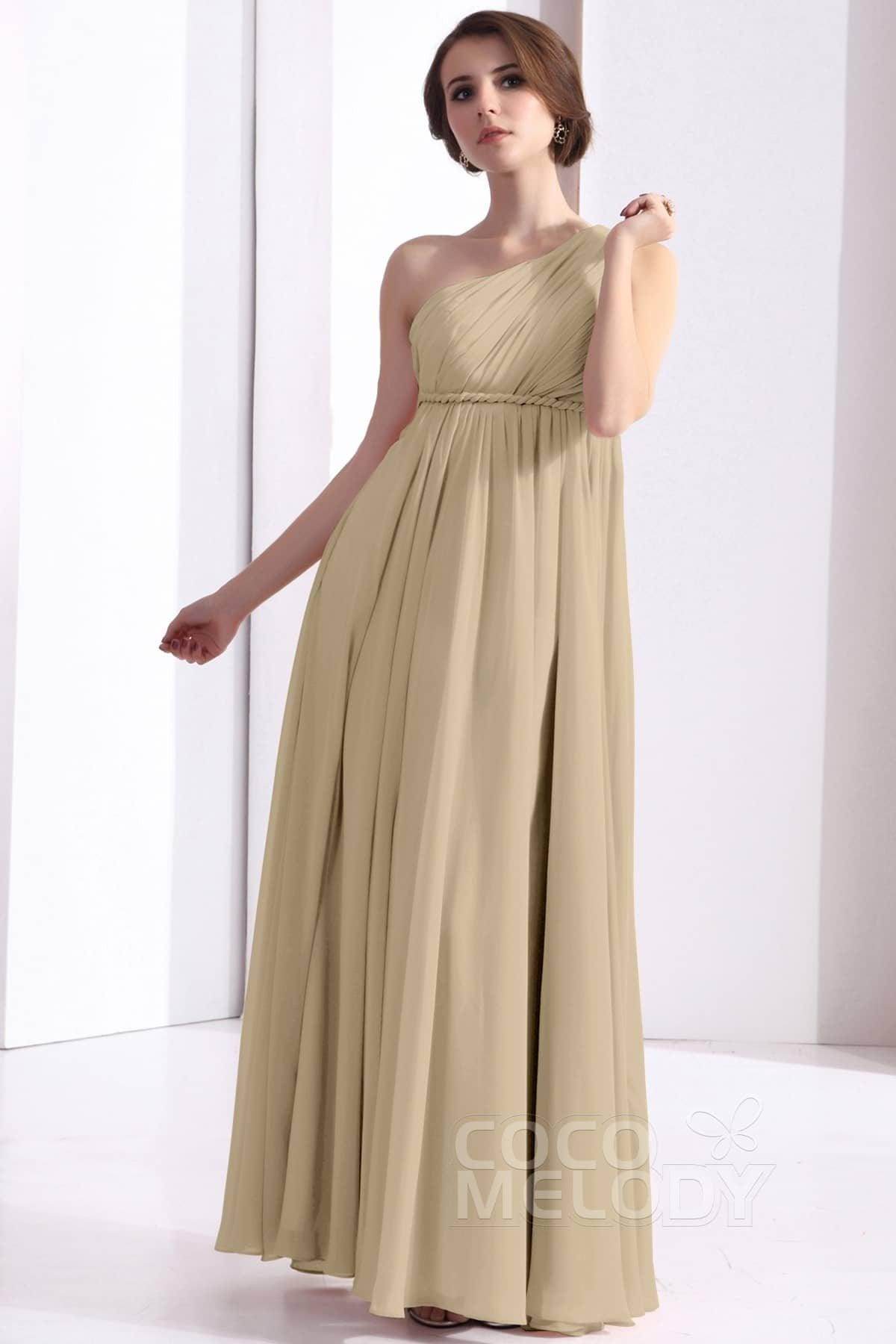 Sheath Floor Length Chiffon Bridesmaid Dress COSF1300D