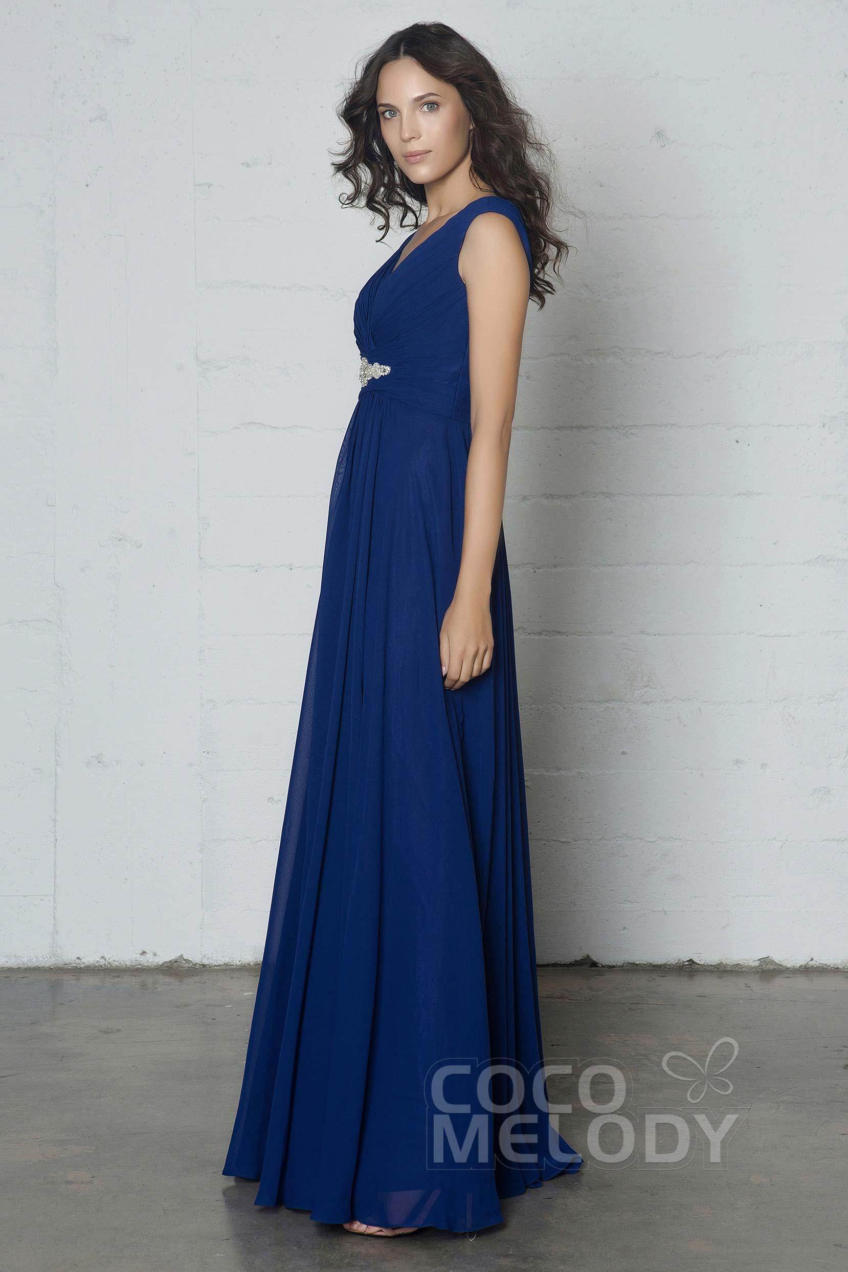 Sheath-Column Floor Length Chiffon Dress COZF14002