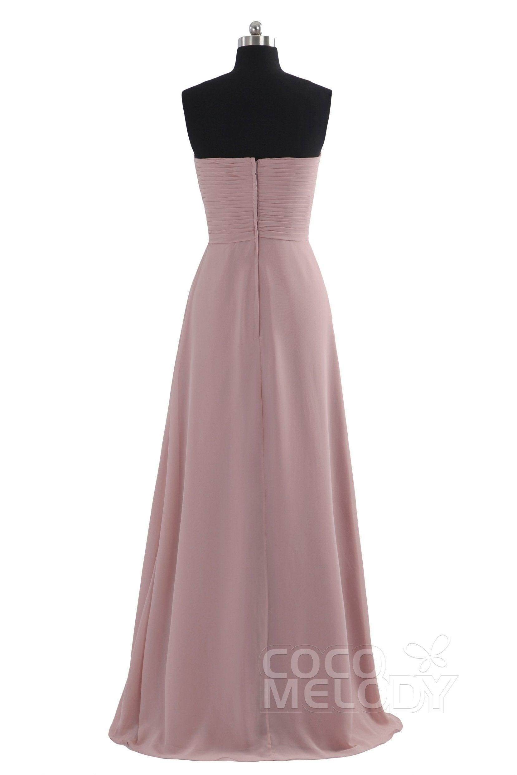 Sheath Floor Length Chiffon Bridesmaid Dress COZF1401D