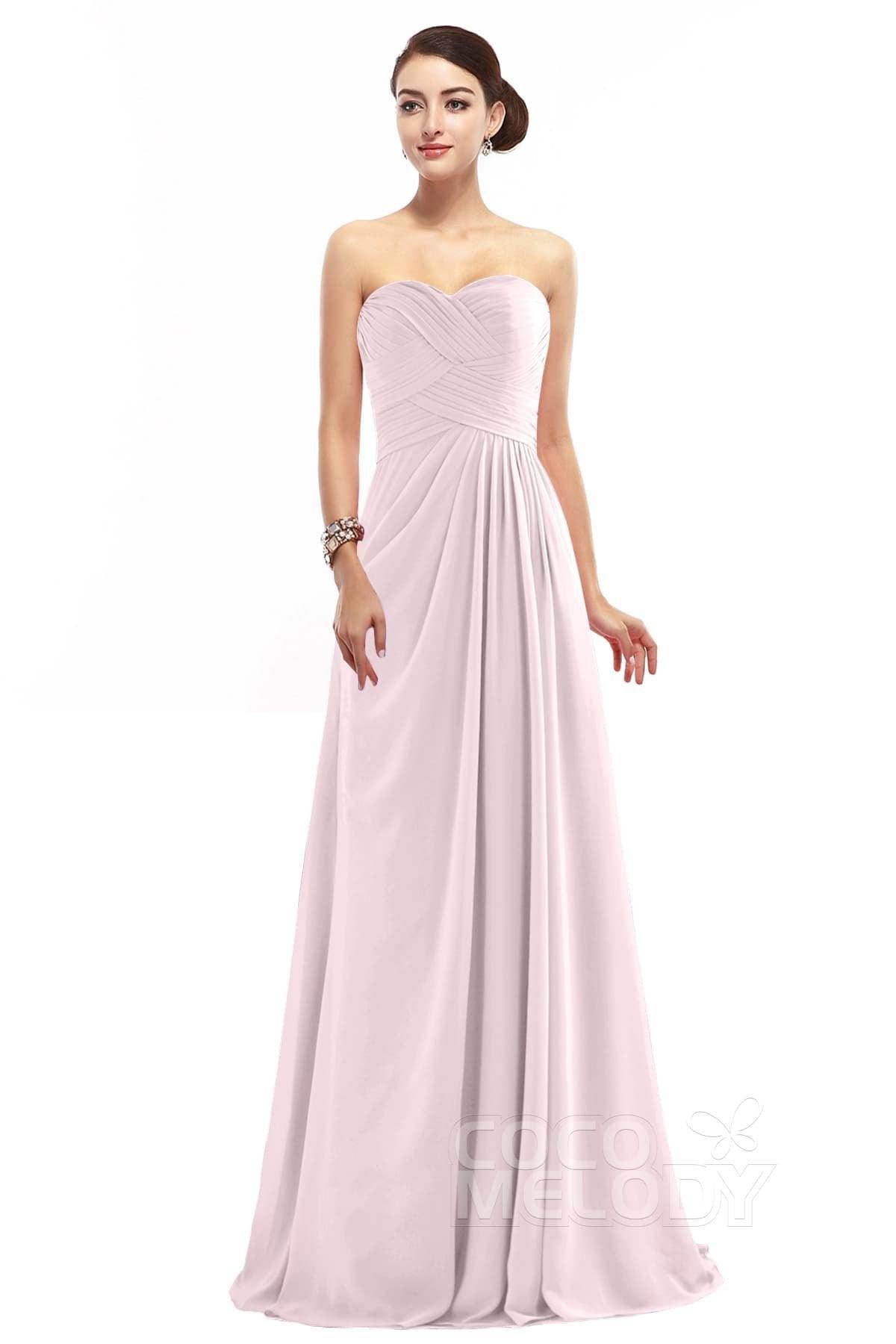 Sheath Floor Length Chiffon Bridesmaid Dress COZF1401D