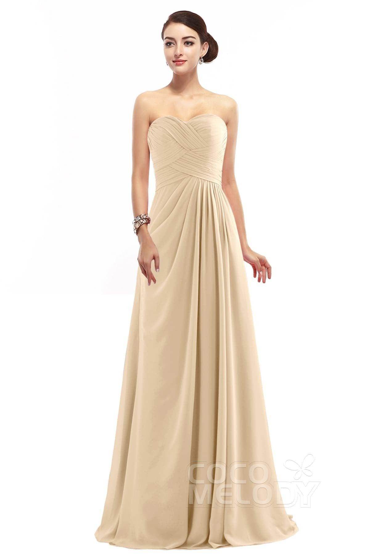 Sheath Floor Length Chiffon Bridesmaid Dress COZF1401D