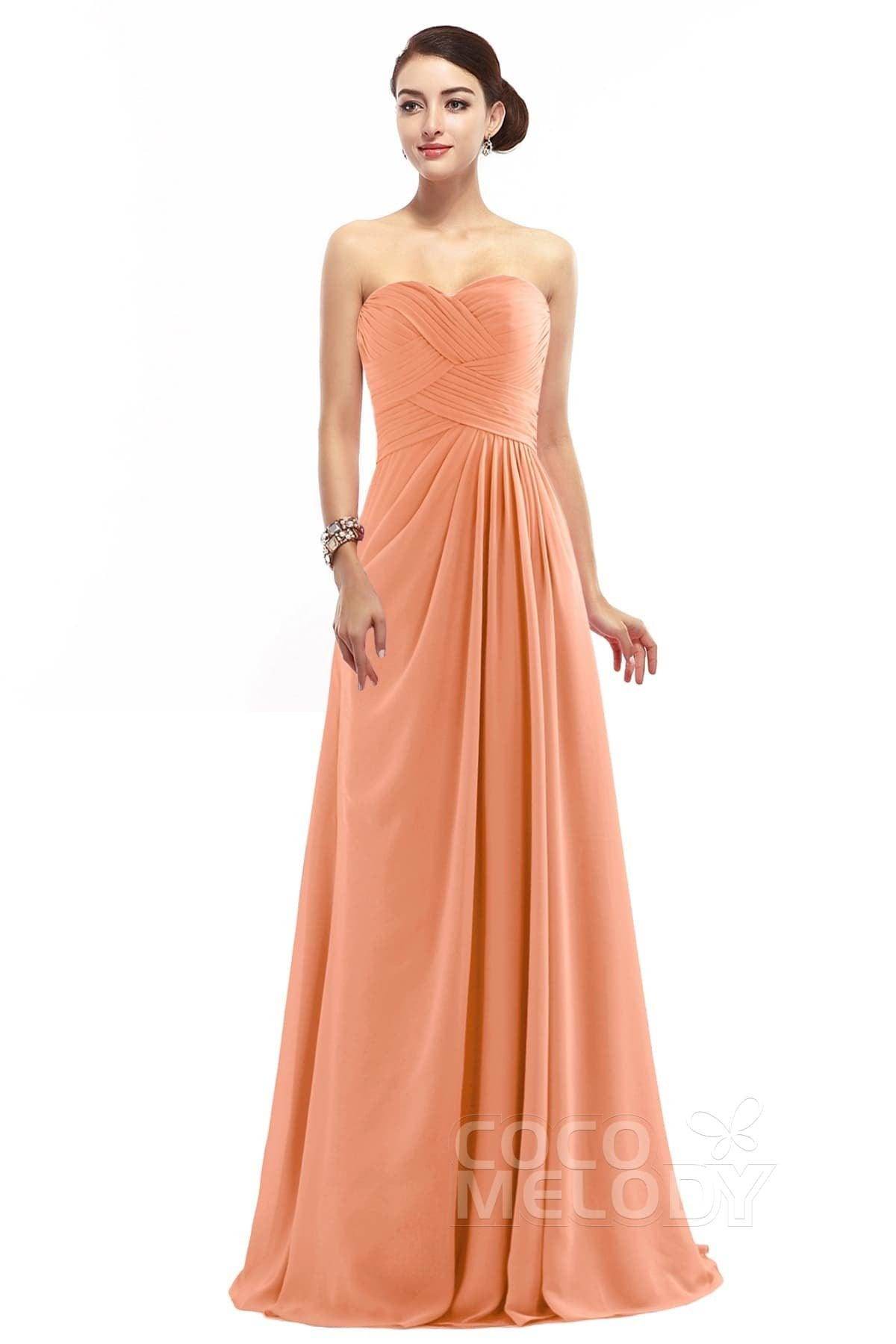 Sheath Floor Length Chiffon Bridesmaid Dress COZF1401D