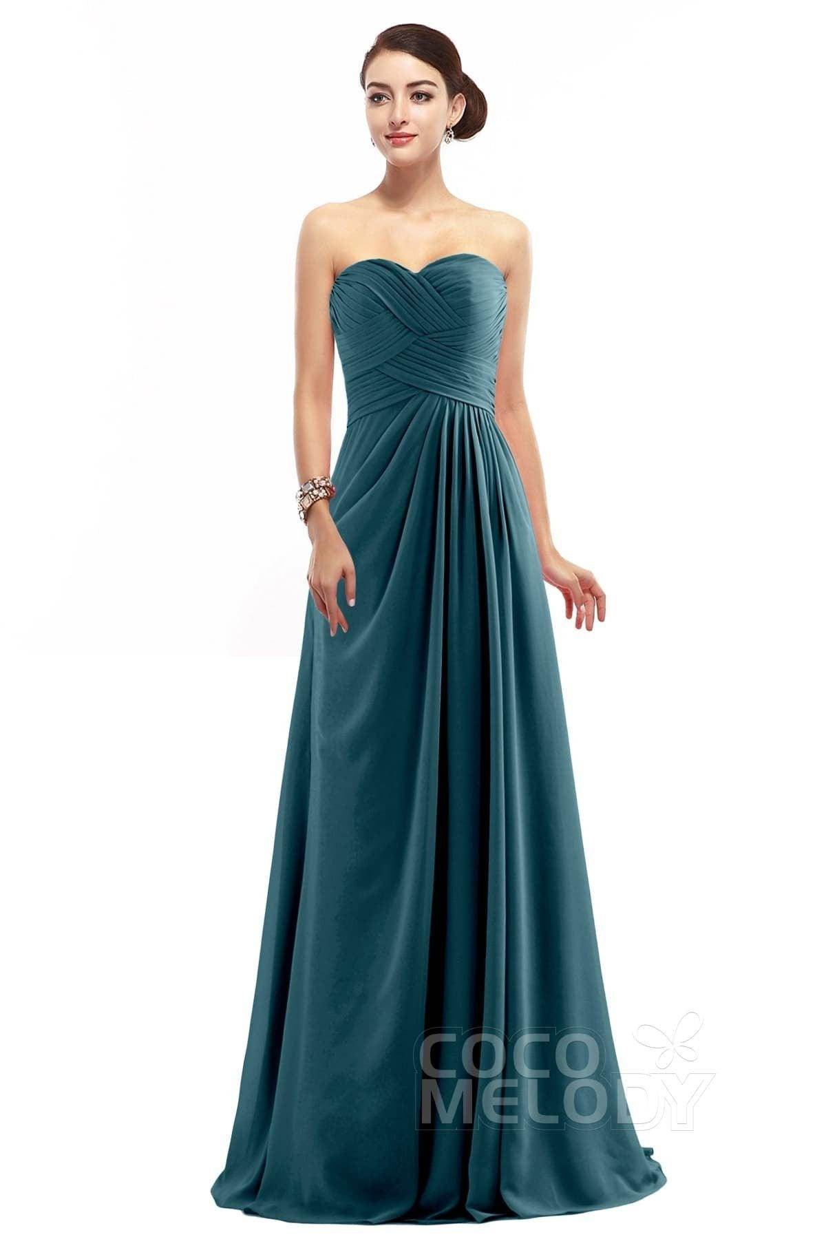 Sheath Floor Length Chiffon Bridesmaid Dress COZF1401D
