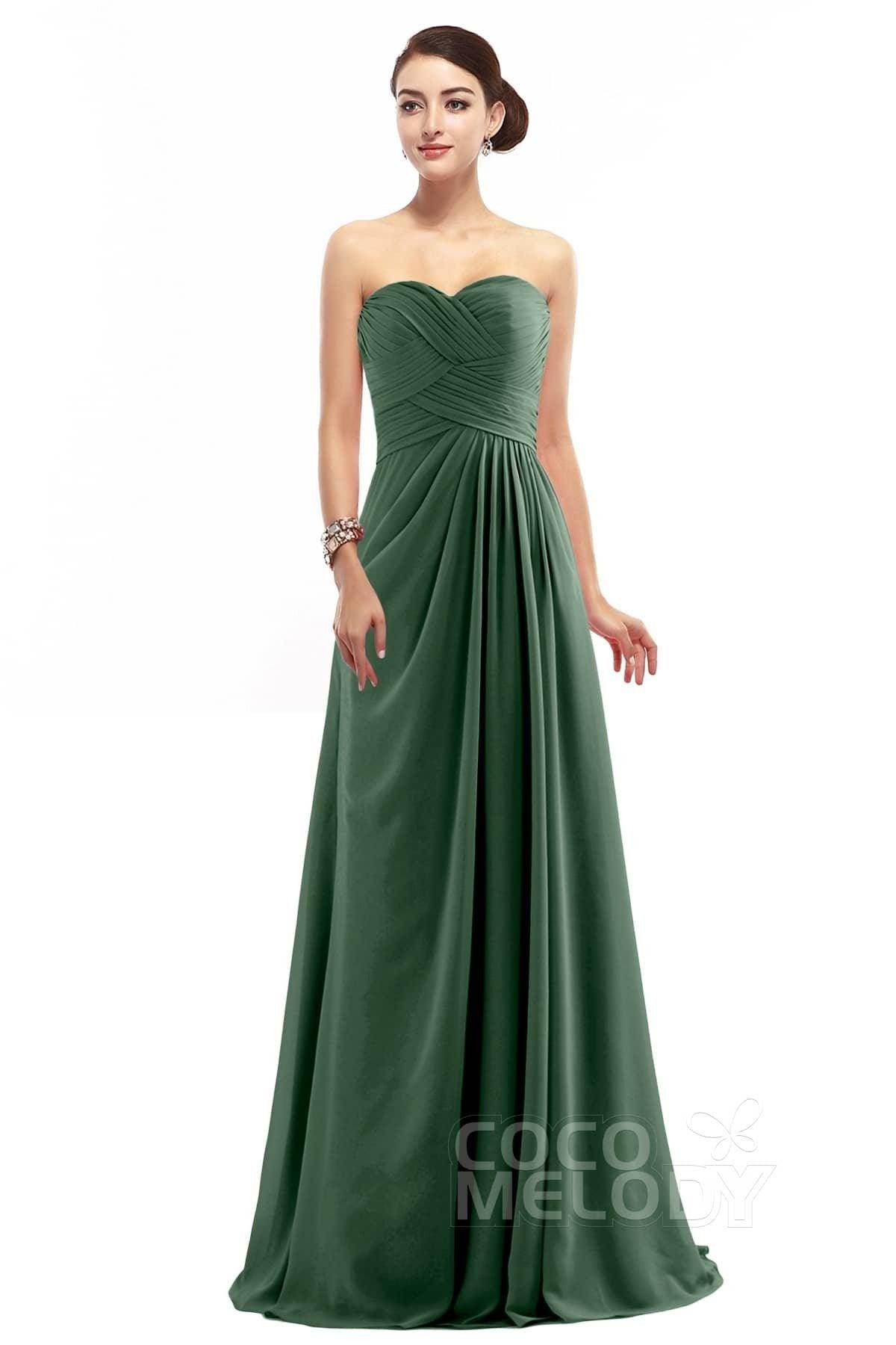 Sheath Floor Length Chiffon Bridesmaid Dress COZF1401D