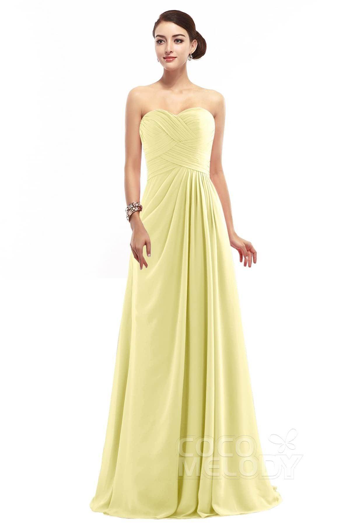 Sheath Floor Length Chiffon Bridesmaid Dress COZF1401D