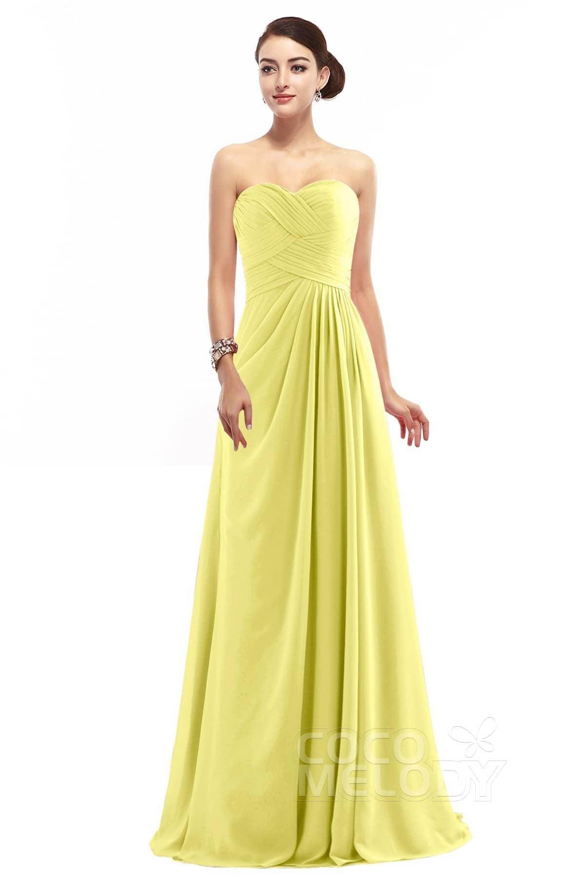 Sheath Floor Length Chiffon Bridesmaid Dress COZF1401D