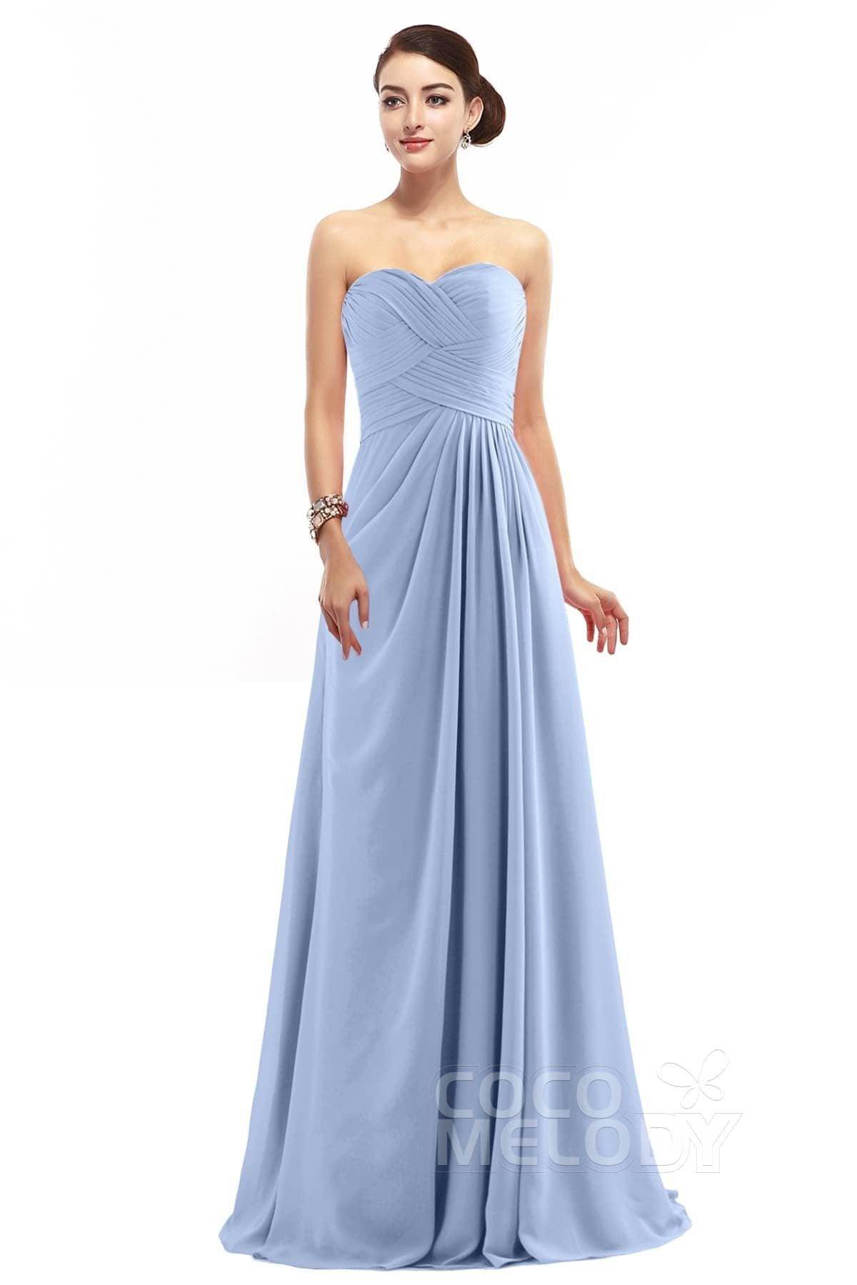 Sheath Floor Length Chiffon Bridesmaid Dress COZF1401D