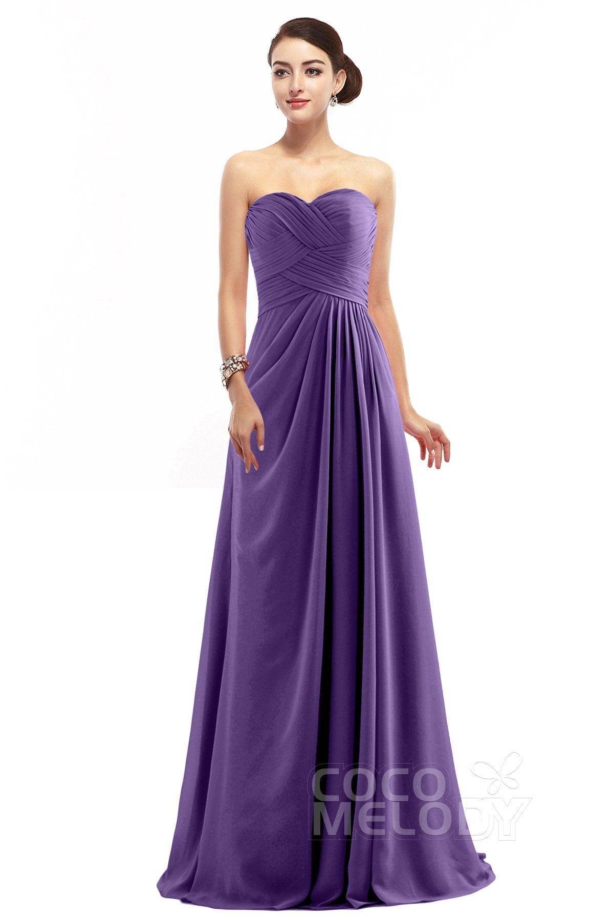 Sheath Floor Length Chiffon Bridesmaid Dress COZF1401D