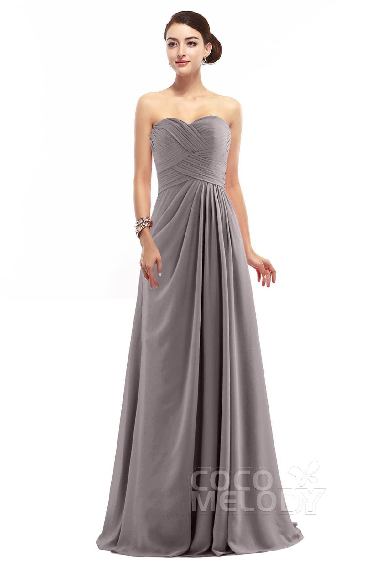 Sheath Floor Length Chiffon Bridesmaid Dress COZF1401D