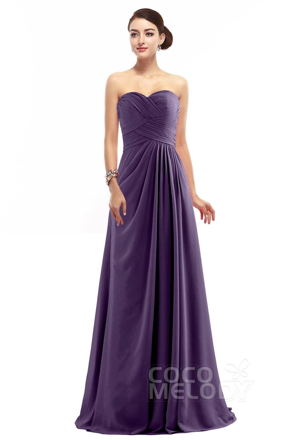 Sheath Floor Length Chiffon Bridesmaid Dress COZF1401D